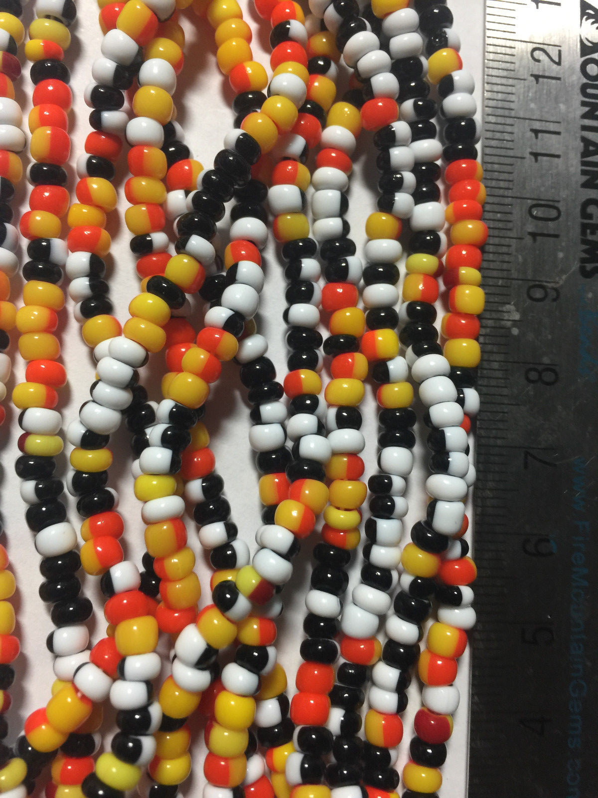 Czech 6/0 Stripe Picasso Seed Beads