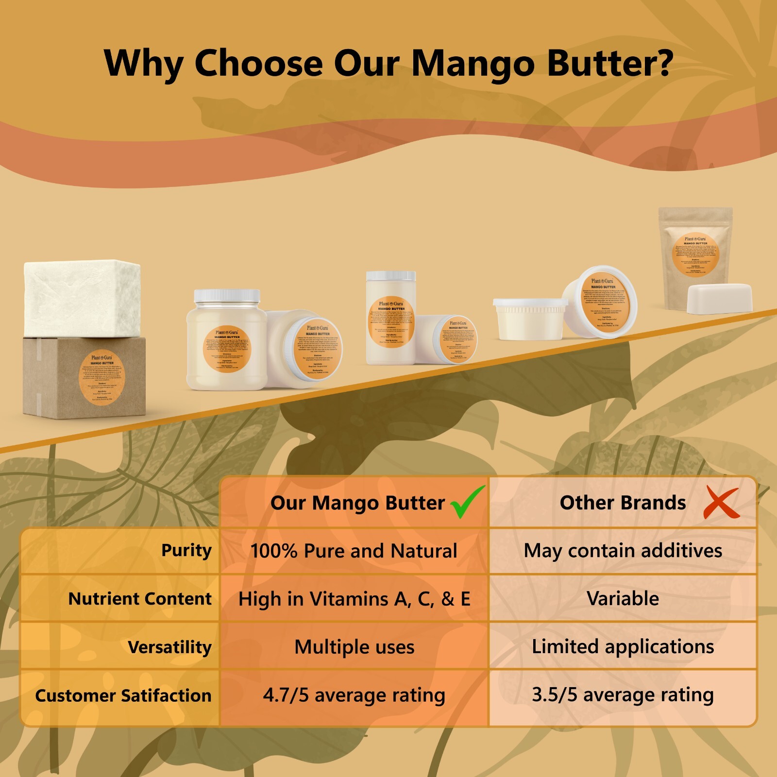 Raw Mango Butter BULK WHOLESALE 100% Pure Organic Unrefined Natural 5lb to 50lb