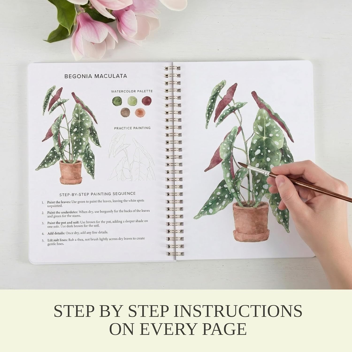 Beautiful Watercolor Workbook for Beginners – Relaxing 6.5 x 9 inches, Multi