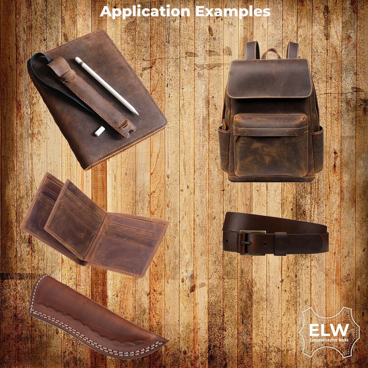 ELW Sable Brown Oil Tan Cowhide Full Grain Leather Pre-Cuts 6″ to 48″ 5/6 Oz