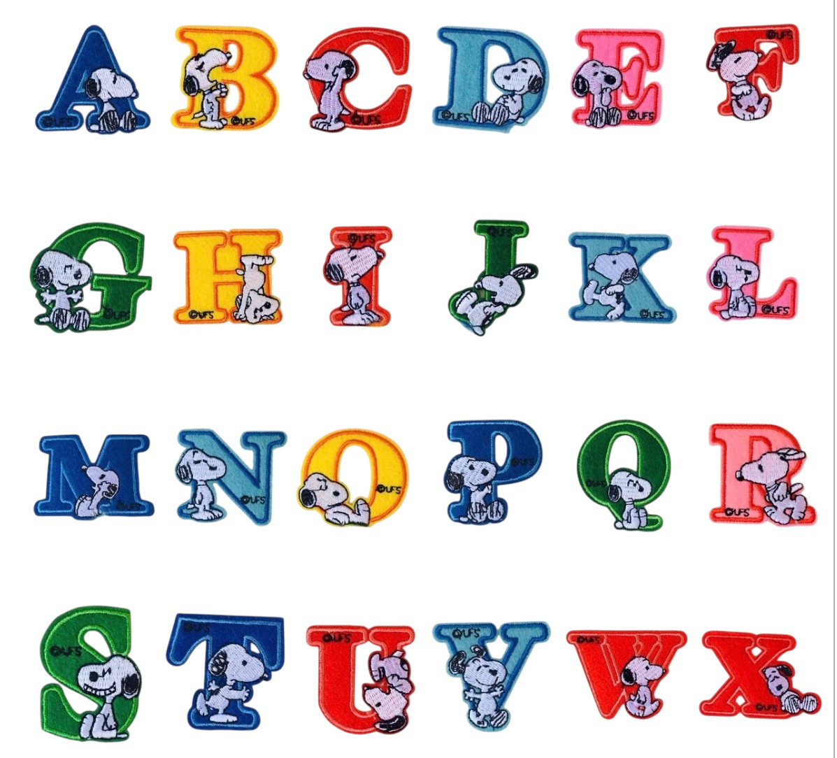 Snoopy Alphabet Letters A-Z Embroidered Patch Iron On Sew On Sold Individually