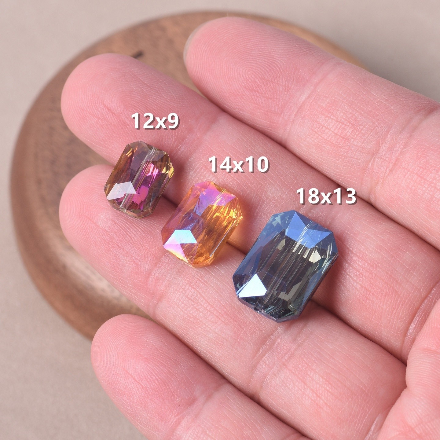 Rectangle Faceted Crystal Glass 12x9mm 14x10mm 18x13mm Beads For Jewelry Making