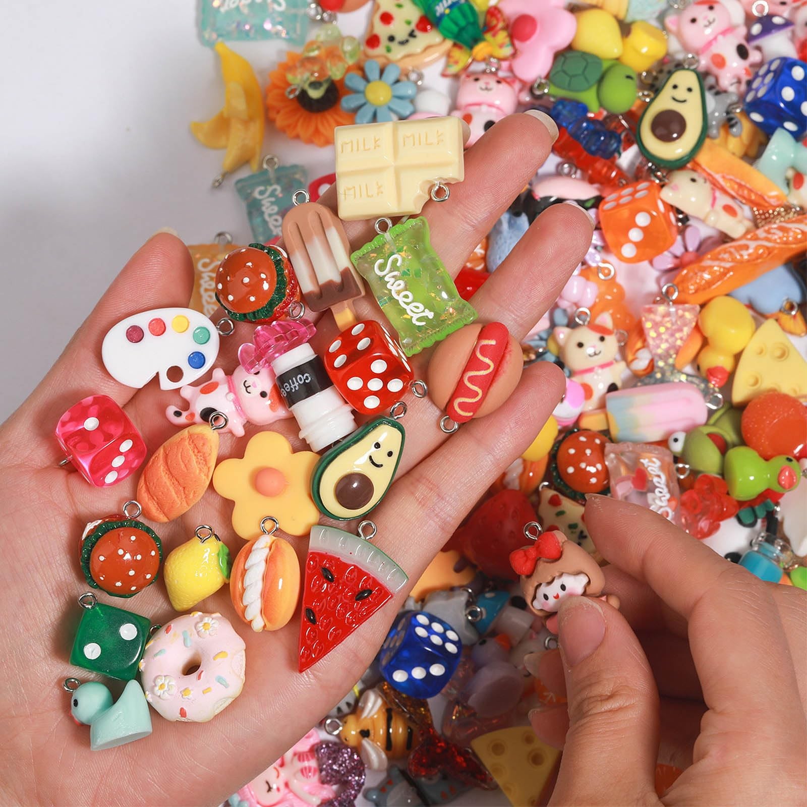 Assorted Resin Charms for DIY Bracelet & Keychain Making – Mini Candy, Bear, …