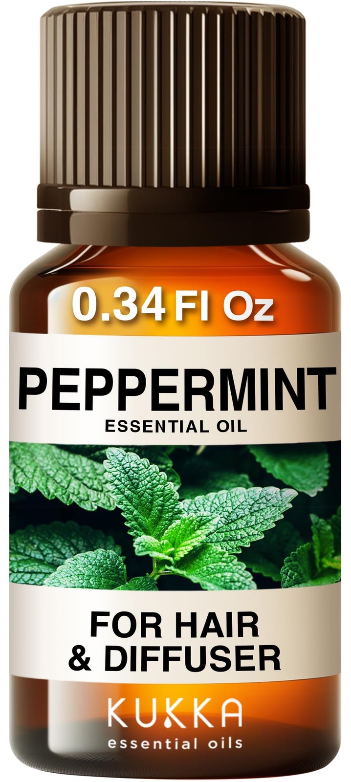 100% Pure Peppermint Oil – 0.34 Fl Oz (Pack of 1), Clear to Pale Yellow