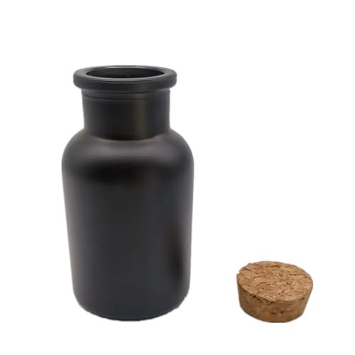 6 Pack Decorative Glass Bottles Set,4oz/125ml Matte Width Mouth Matte Black