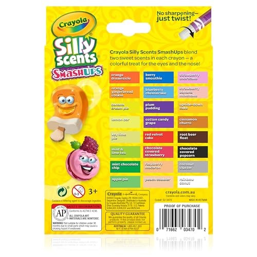 Silly Scents Smash Ups Mini Twistables Scented Crayons, 24 Count