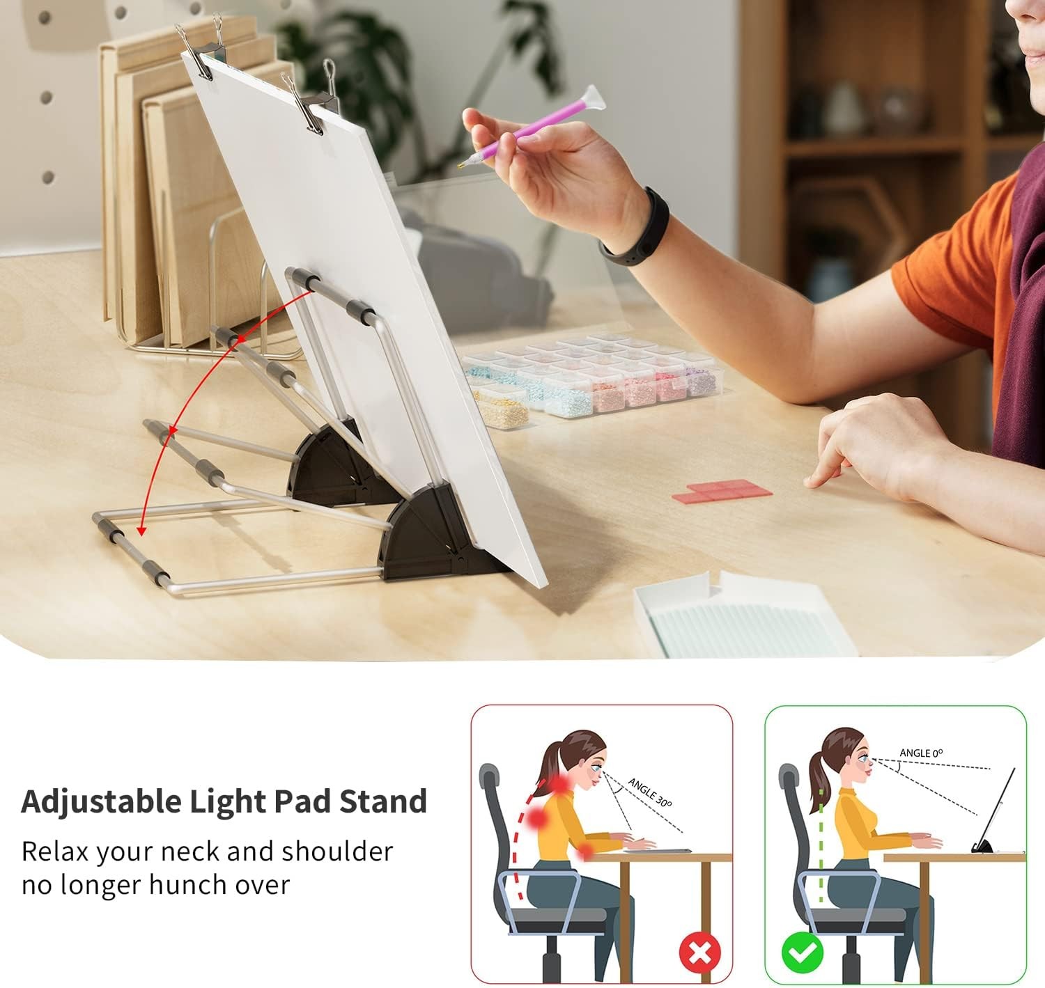 ARTDOT A4 LED Light Pad for Diamond Painting USB Powered Adjustable Brightness