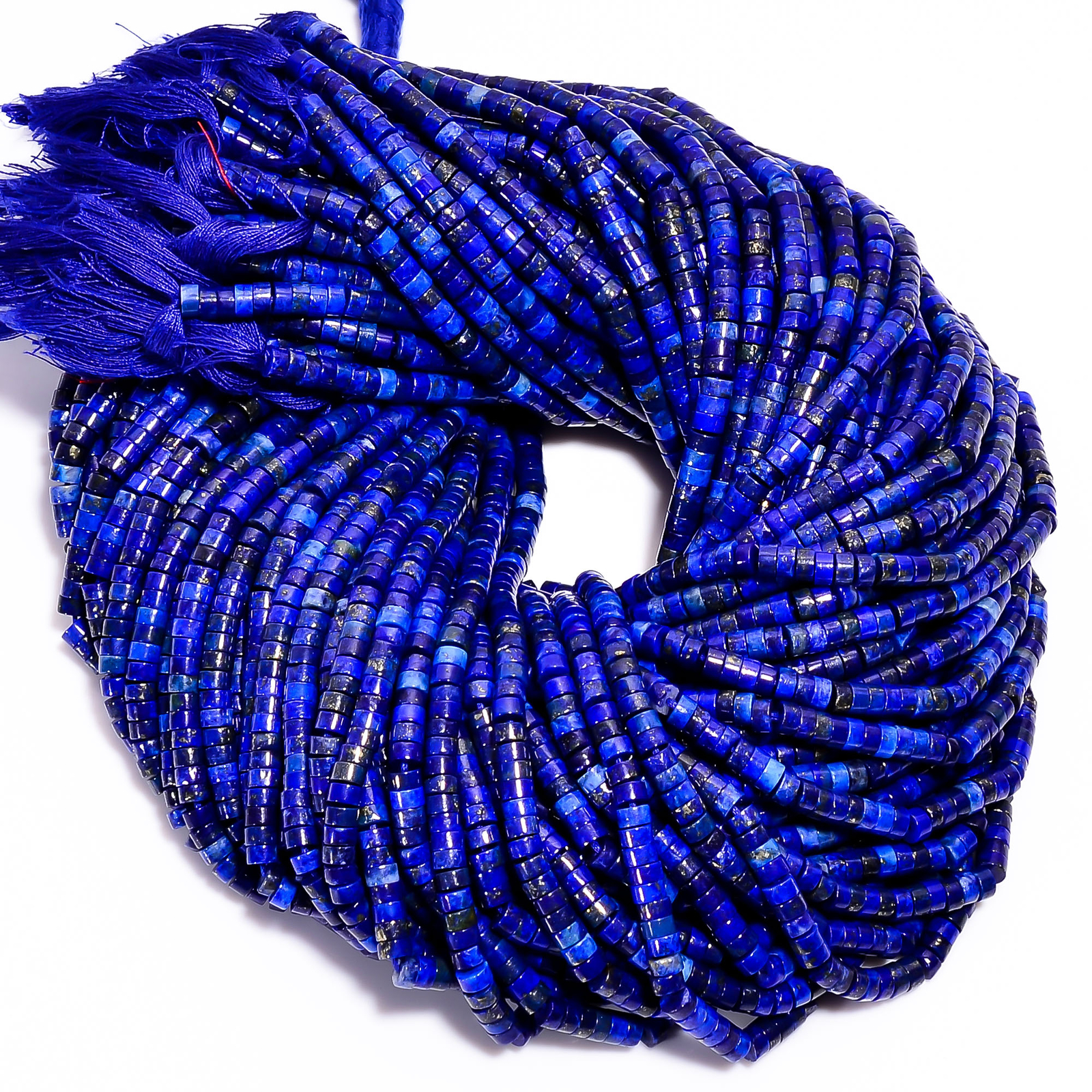 Natural Lapis Lazuli Gemstone Heishi Smooth Beads 4X2.5 mm Strand 12.5″ GB655
