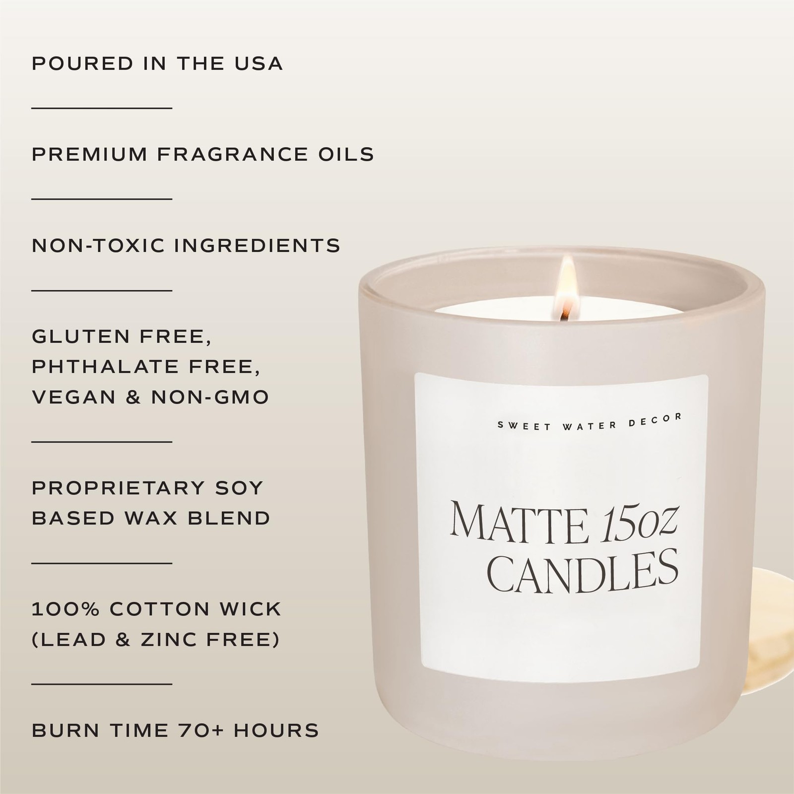 Sweet Water Decor Palo Santo Patchouli Candle – Soy Clove, Vanilla, Tan