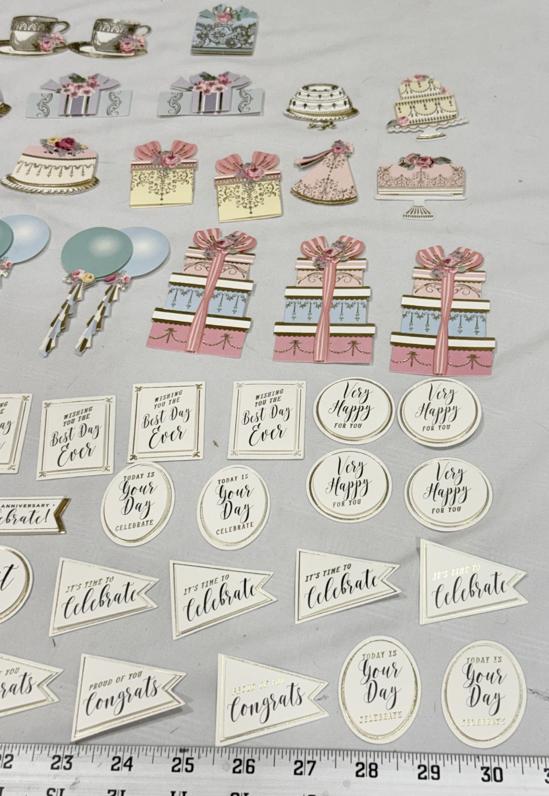 2023 Anna Griffin AG1097 “CELEBRATION STICKERS & SENTIMENTS” 100+ Pcs w/ Box