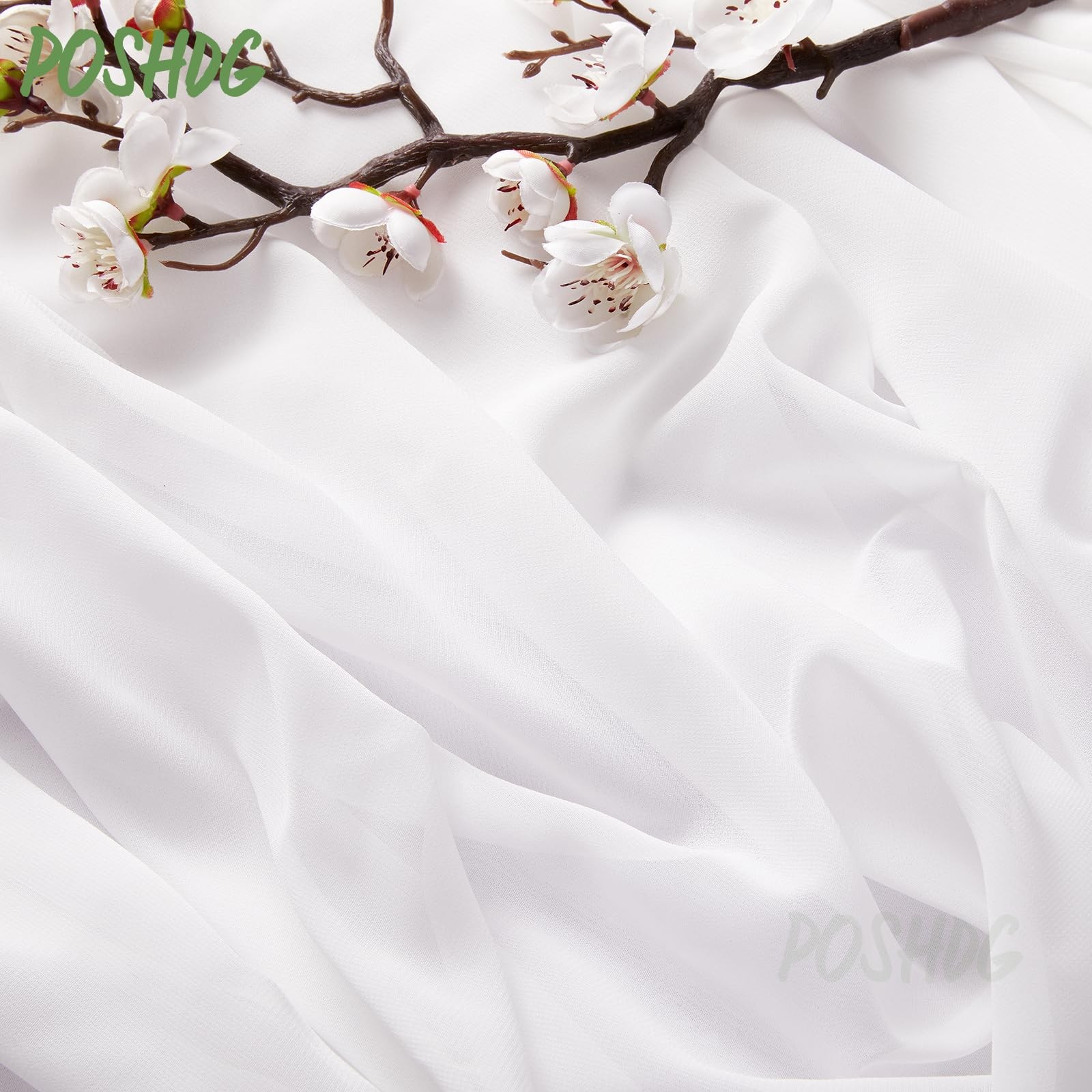 5 Yards White Chiffon Sheer Fabric 58 Inch Wedding Draping Skirt Backdrop