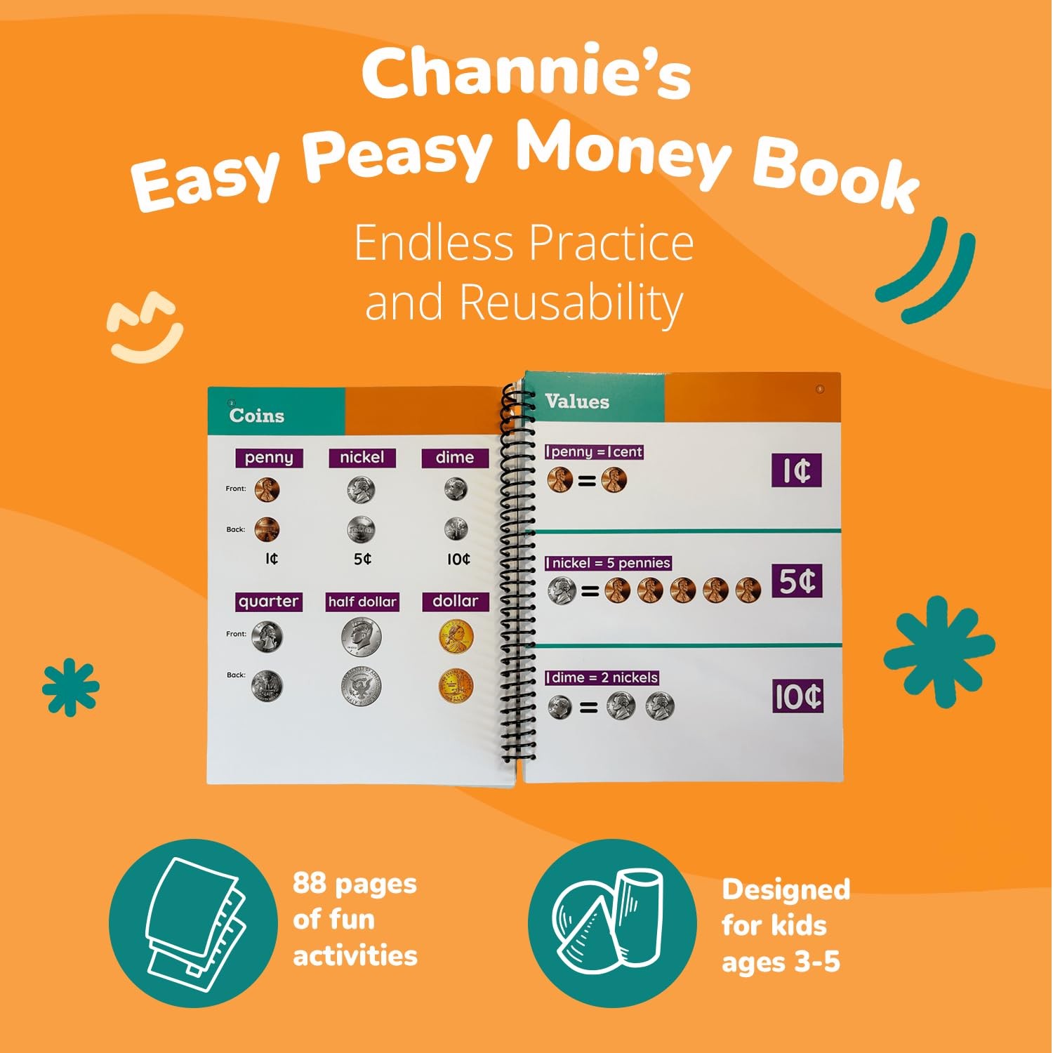 Easy Peasy Dry Erase Money Book Fun Toddler Activity Counting Coins Ages 3-8