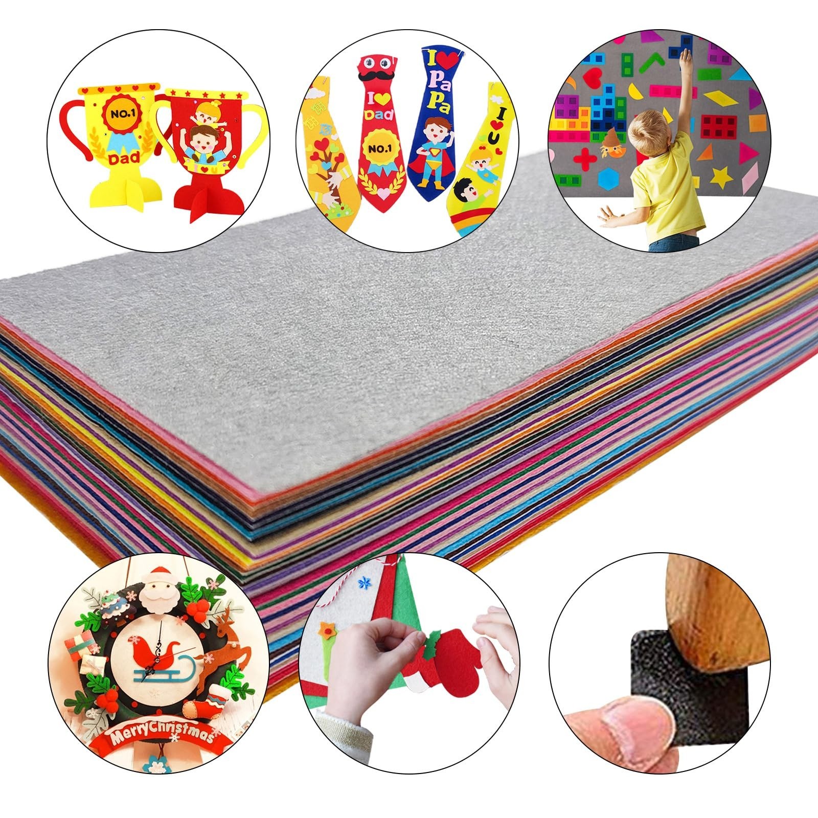 Jtnohx Self Adhesive Felt Sheets, Adhesive Backed Felt, 33 Pcs 4″ x 8″ Stiff …