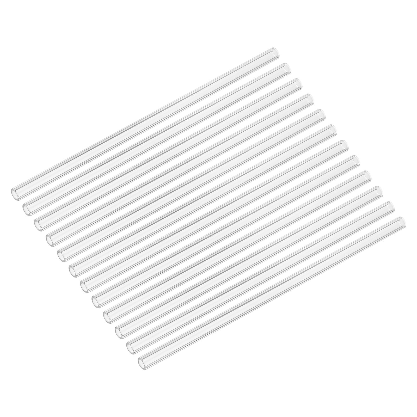 12Pcs 8 Inch Glass Tube Borosilicate Glass Blowing Tubes Transparent