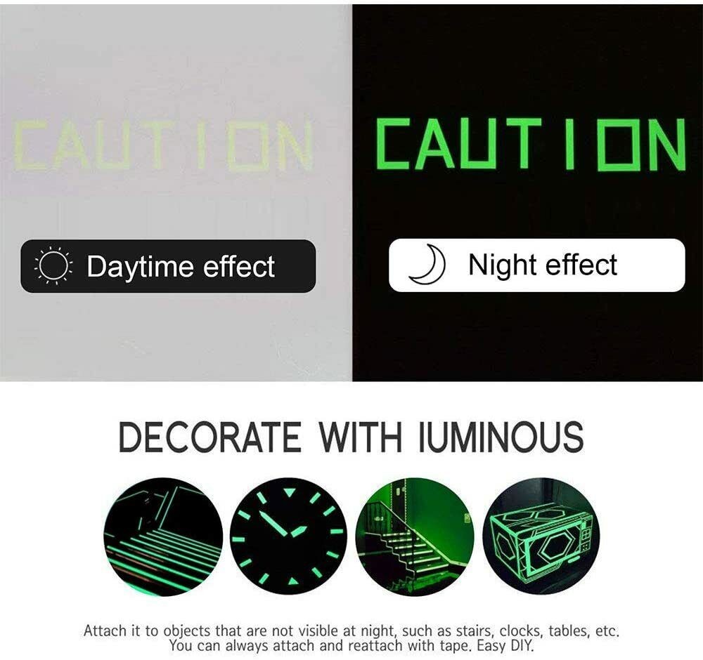 Glow In The Dark Waterproof Luminous Self Adhesive Tape Safety Stickers 3M USA