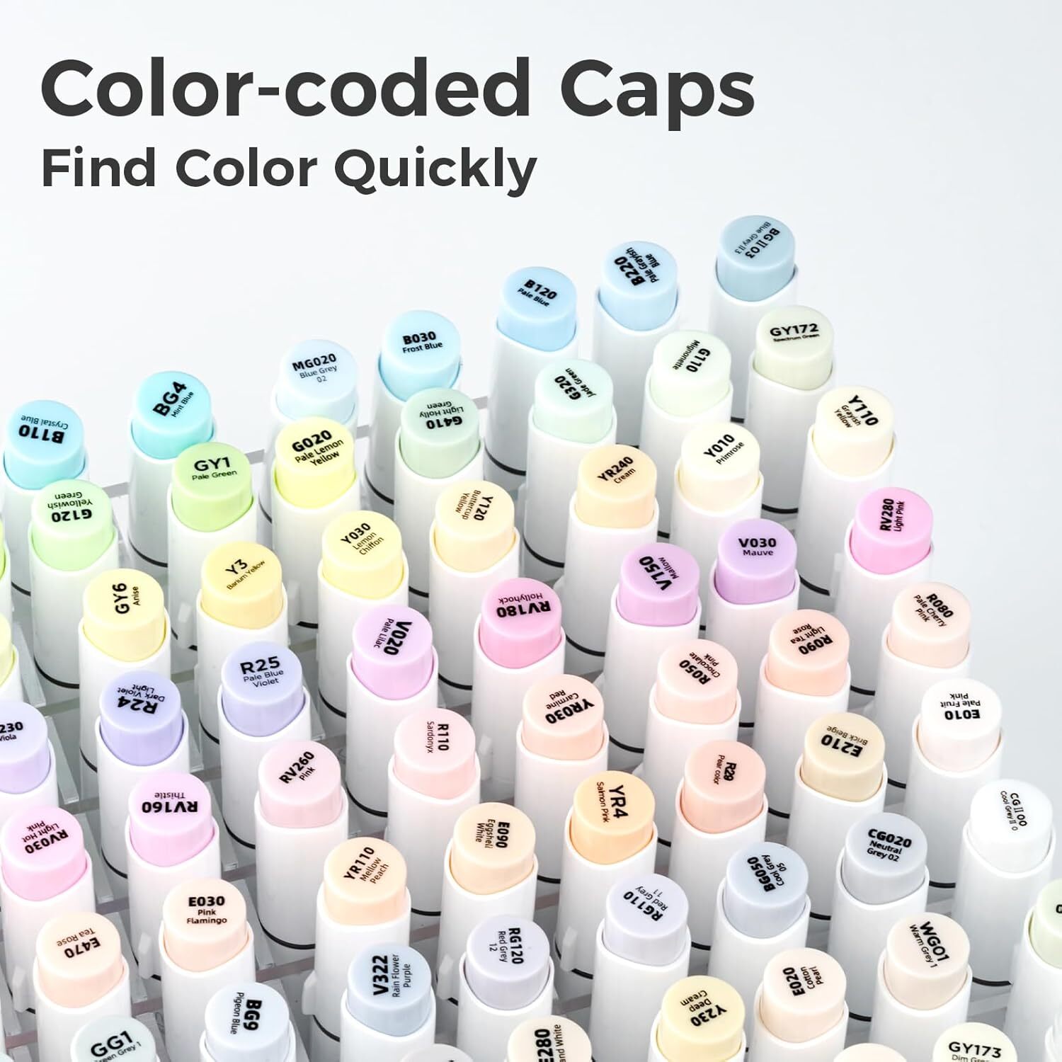 Ohuhu 48 Colors Alcohol Pastel Markers Brush & Fine+1 Marker Blender- Sweetness