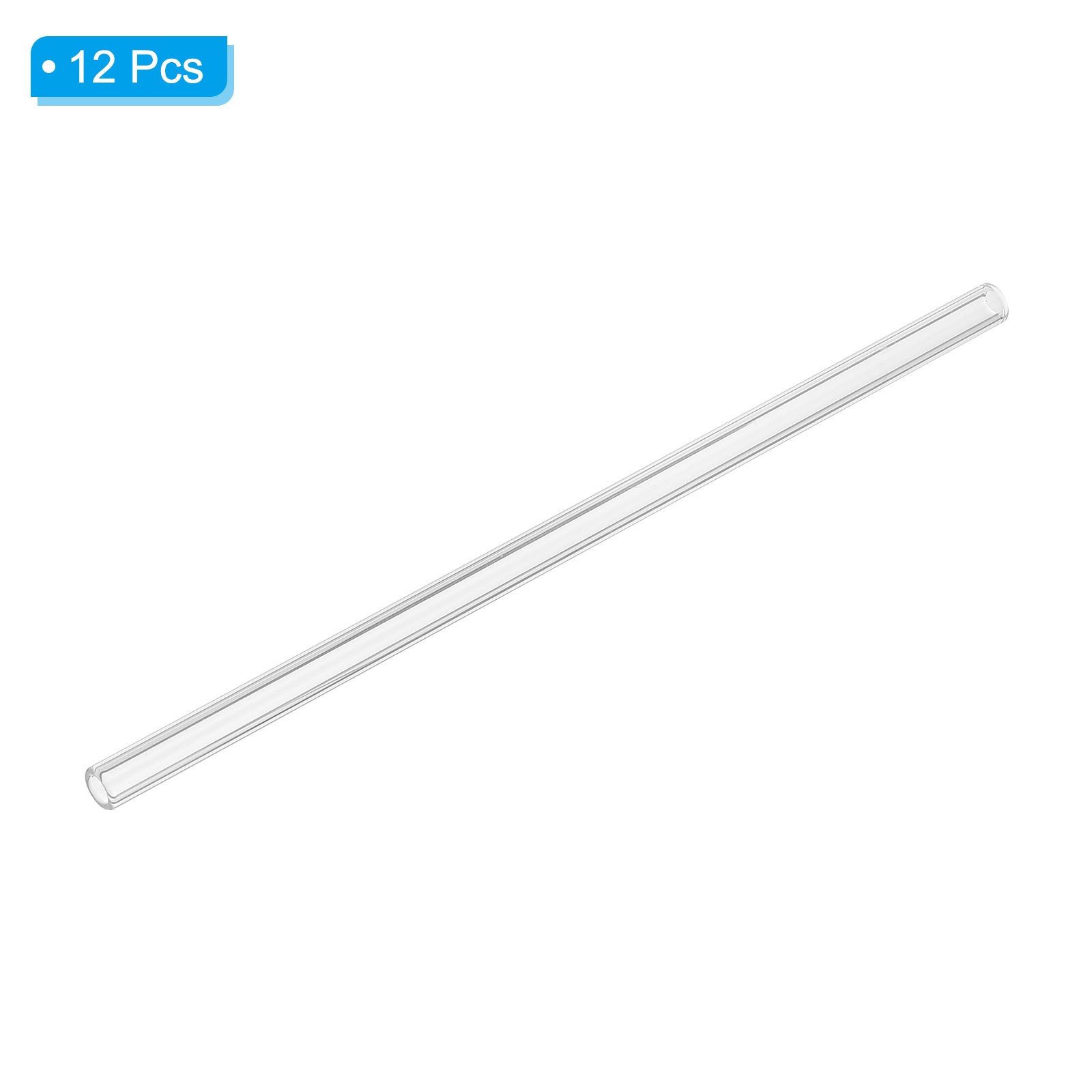 12Pcs 8 Inch Glass Tube Borosilicate Glass Blowing Tubes Transparent