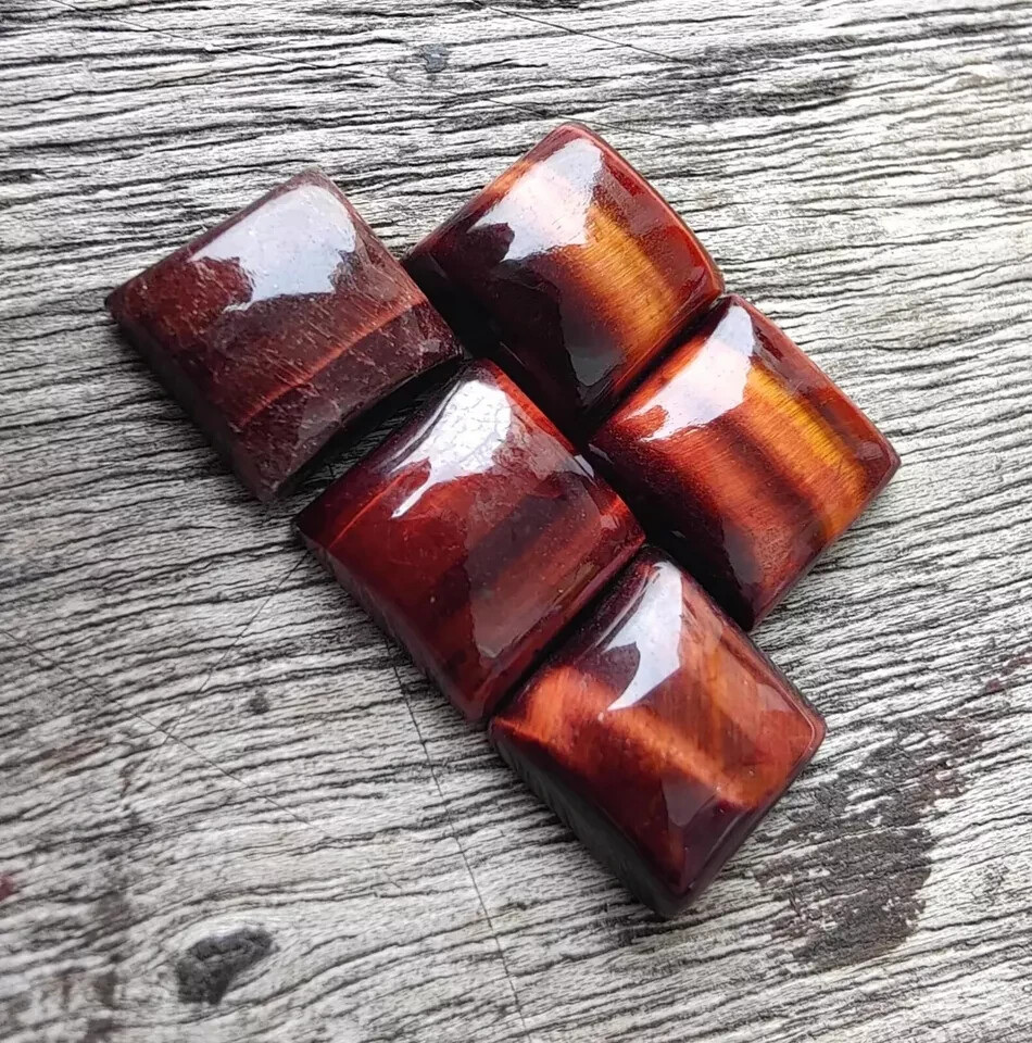 [WHOLESALE] NATURAL RED TIGER EYE CABOCHON SQUARE SHAPE LOOSE GEMSTONE