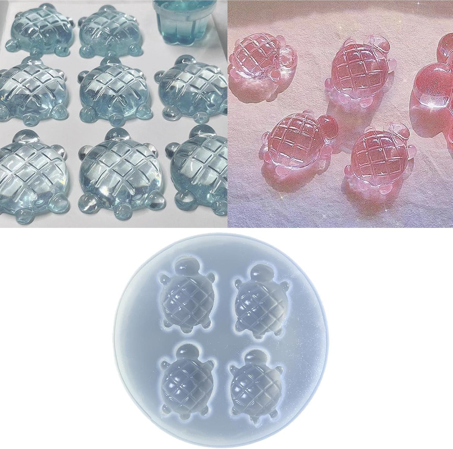 Resin Jewelry Casting Molds Turtle Silicone Mold for Resin Pendants Keychai