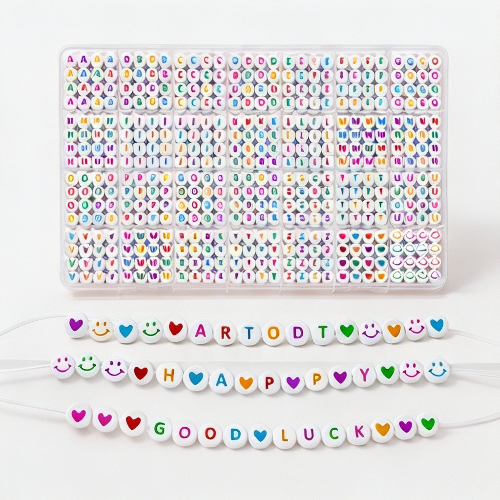 ARTDOT Beads for Bracelets Letter Alphabet Bead for Jewelry Making Kits 1400 Pcs