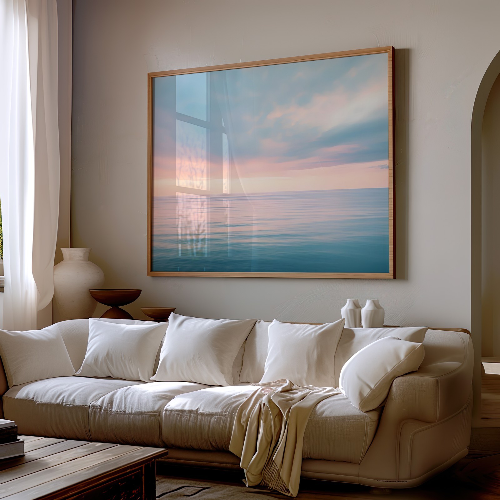 Serene Ocean Sunset Wall Art Calm Seascape Decor