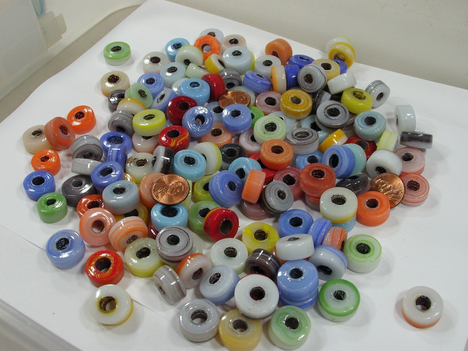 2 Pounds India Handmade Large Sliced Round Glass Beads Wholesale Bulk (BVP-9) ⭐