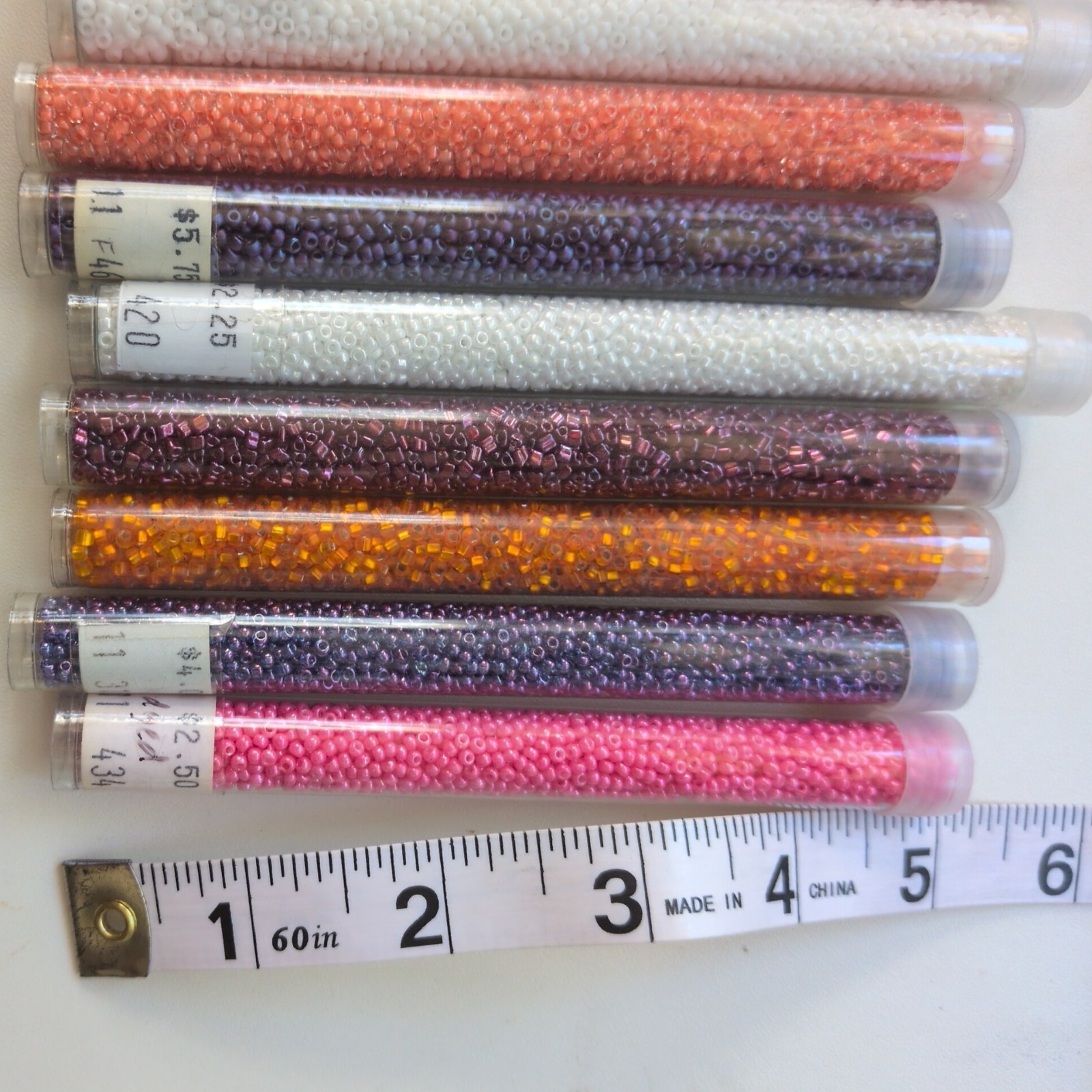 Lot Size 11 Glass Czech Beads SALE!!! New Old Stock 10 Tubes #801