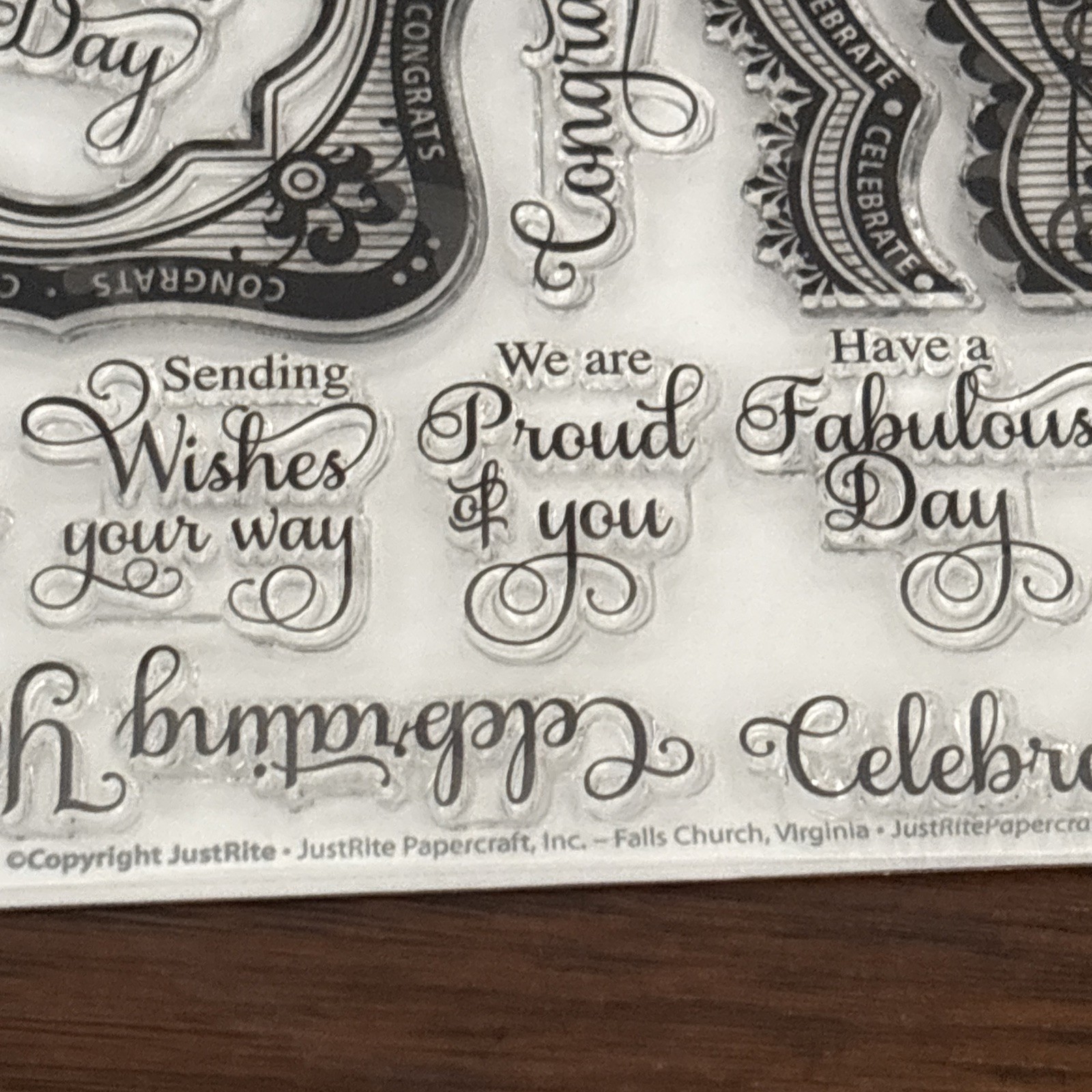 Spellbinders Just Rite Clear Stamps, Celebration Labels One & Bracket Borders