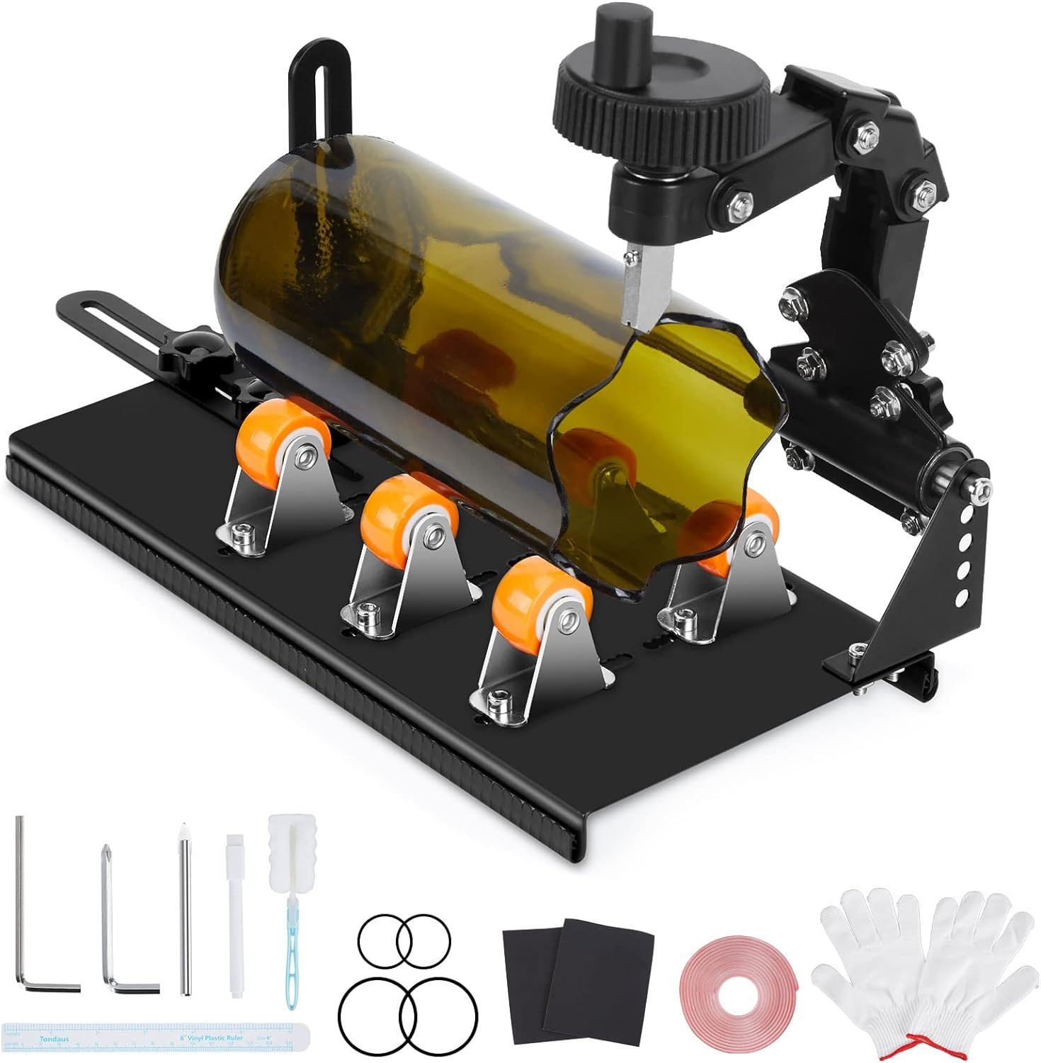Glass Bottle Cutter Kit, DIY Glass Cutter for Bottles with Adjustable Width, DI