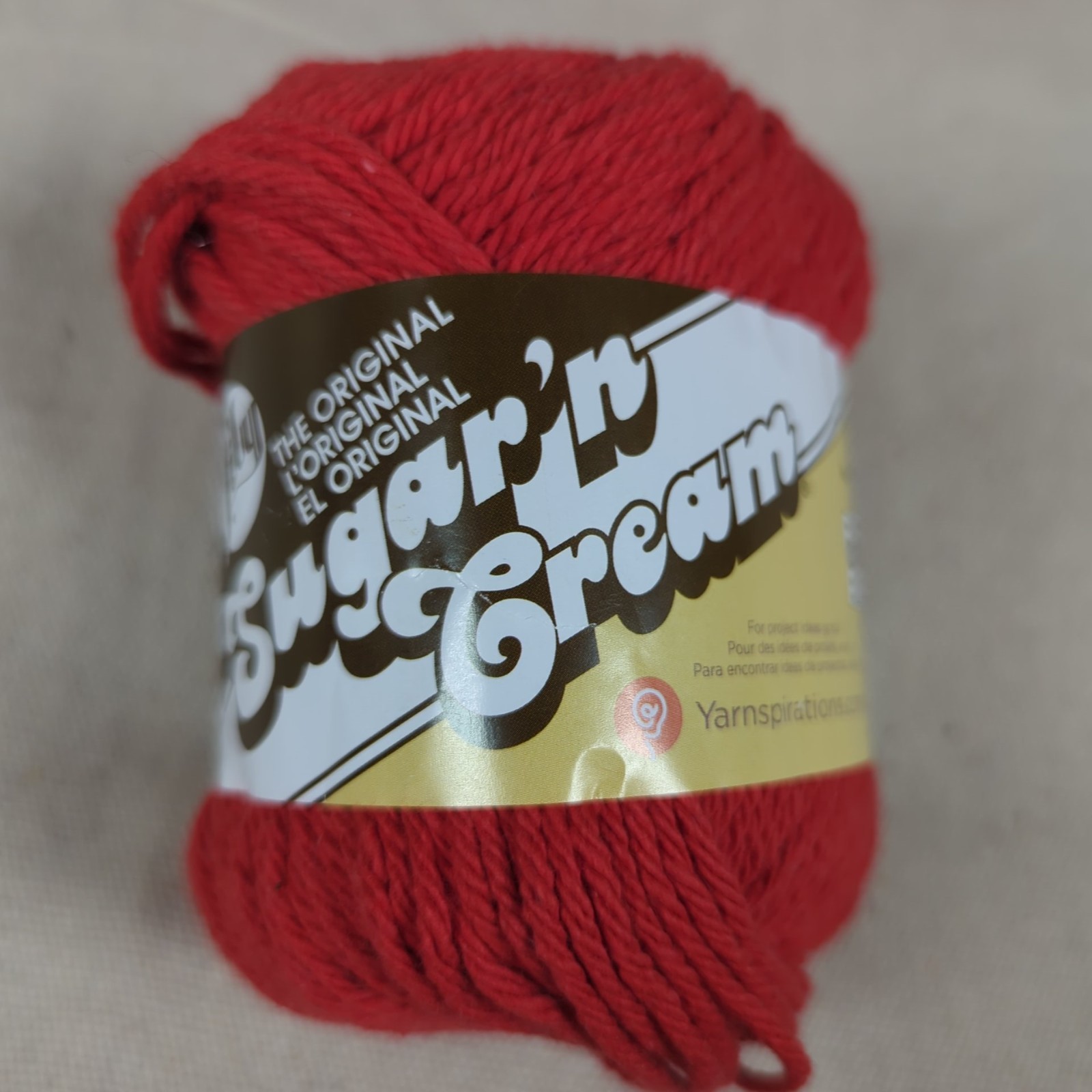 Lily Sugar ‘n Cream Cotton Yarn Red Lot 3 skein 4-ply 2.5oz / 120yds