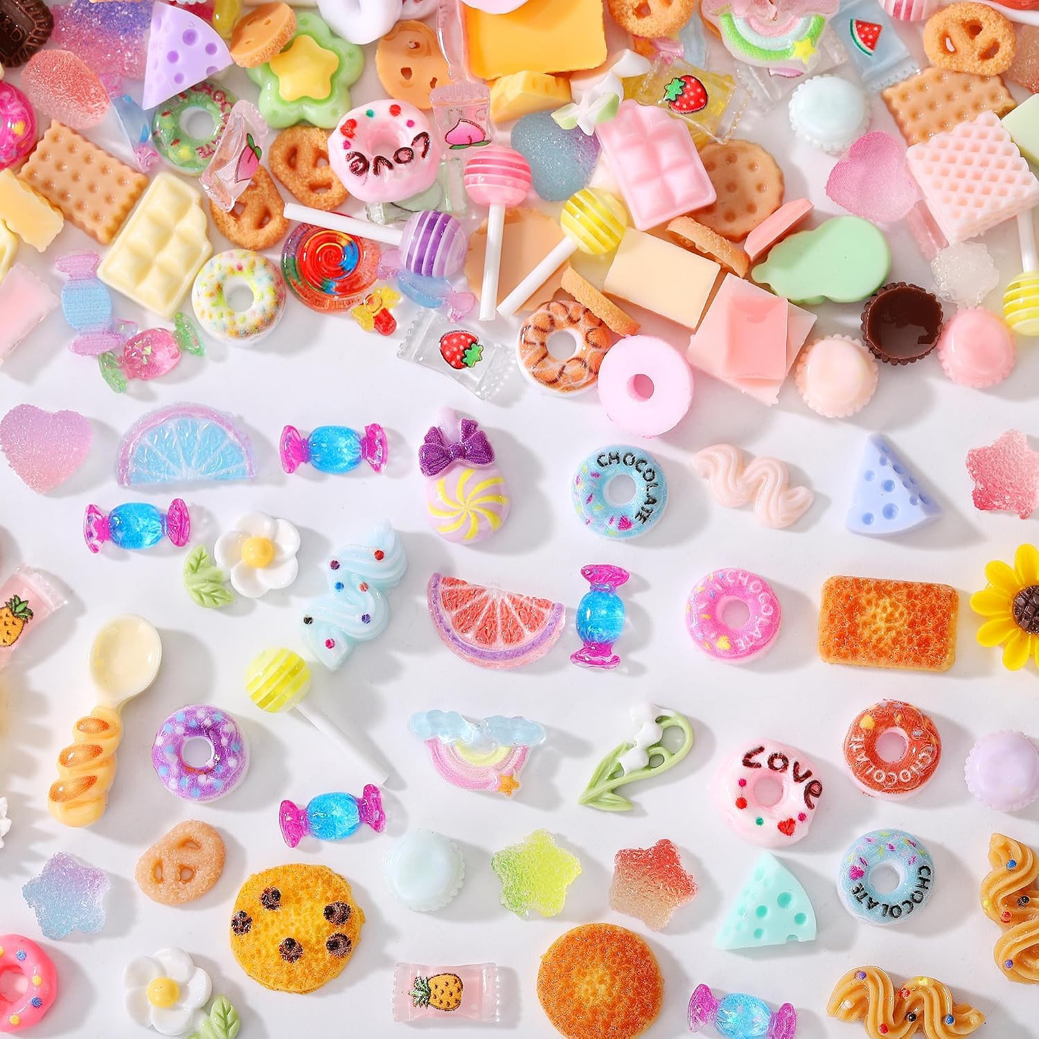 118 Pcs Slime Charms Cute Set，Mixed Lot Assorted Resin Flatback Cute Sets for…