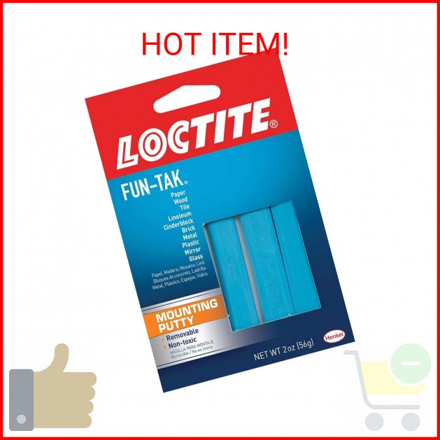 Loctite Fun-Tak Mounting Putty, 2 oz, 1, Wallet