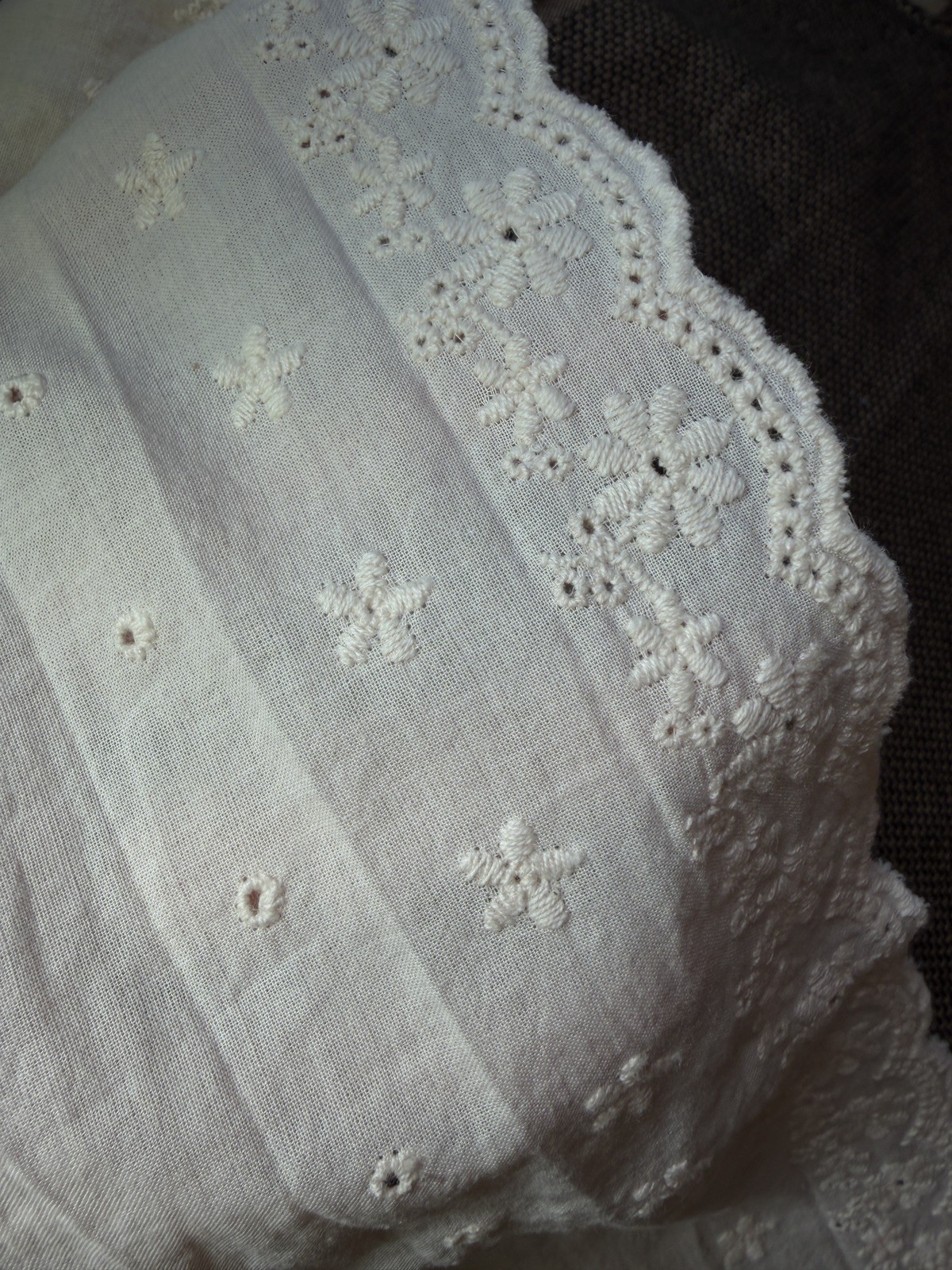 14Yards Cream White 100% Cotton Eyelet Embroidery Lace Trim 4” Wide Floral