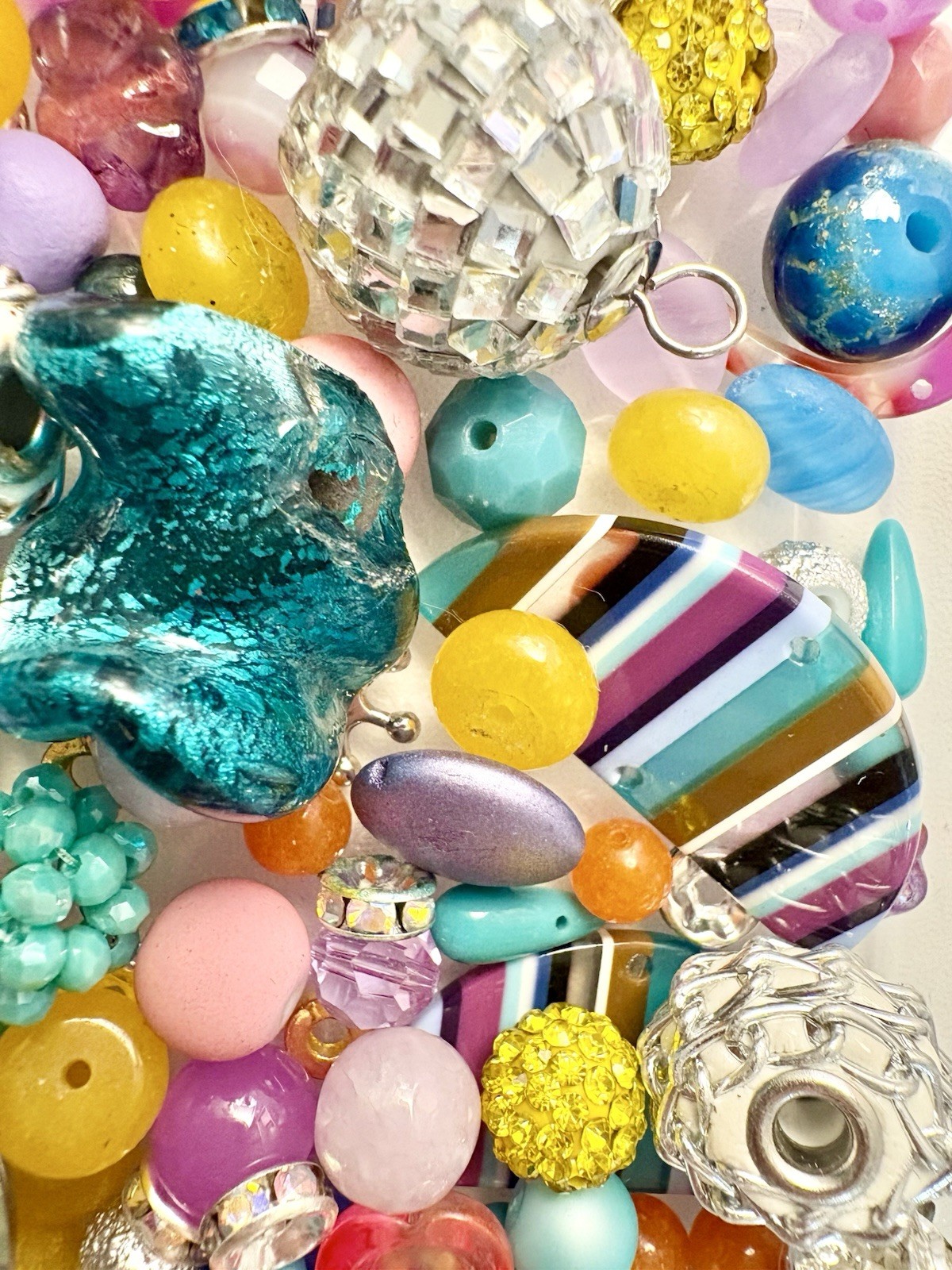 Roller Disco BEAD MIX for Jewelry Making – Glass, Gemstone, Boho, Charms