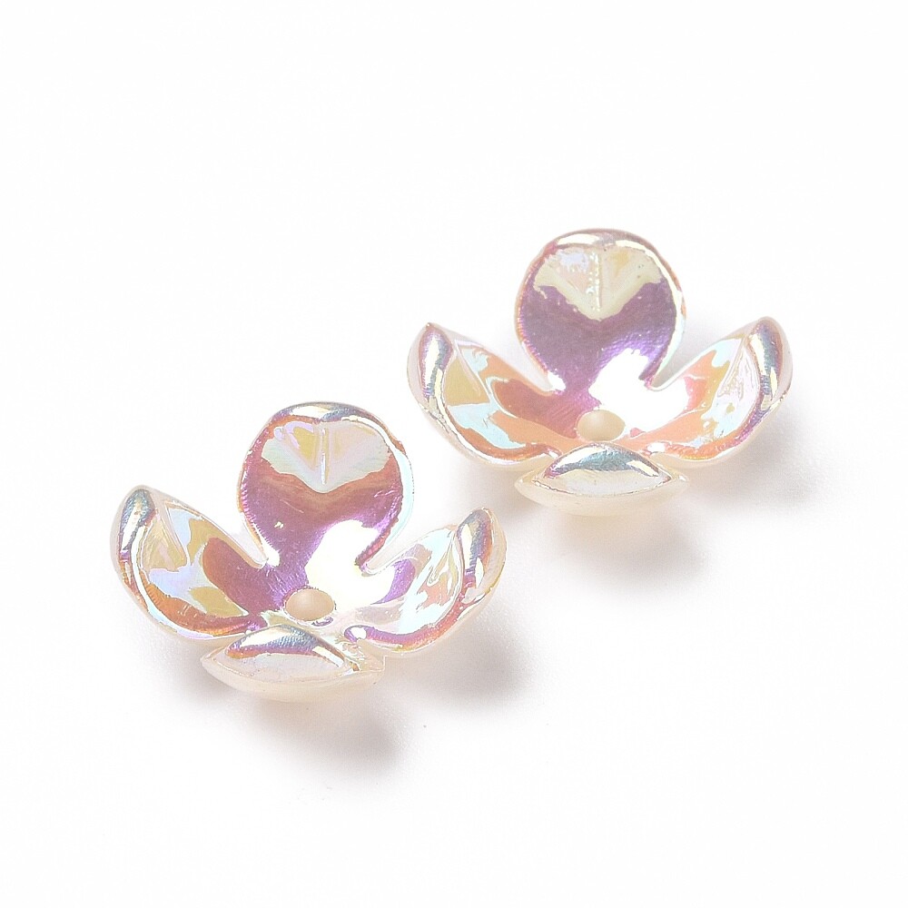 500x Opaque Acrylic Pearl Flower Spacer Bead Caps End for DIY Jewelry Making