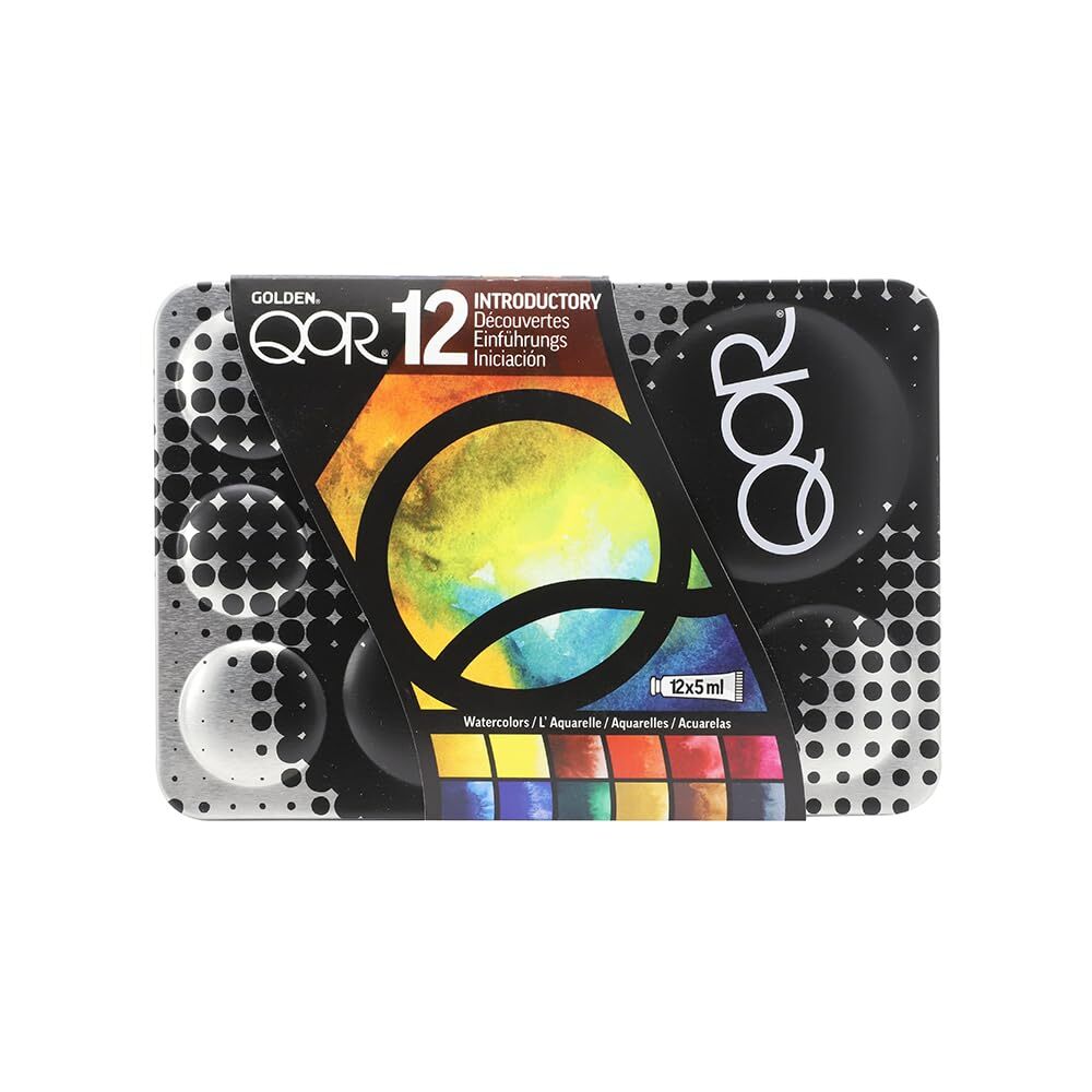 QoR Introductory 12 Set by GOLDEN, 12 x 5 ml tubes, Professional Watercolor P…