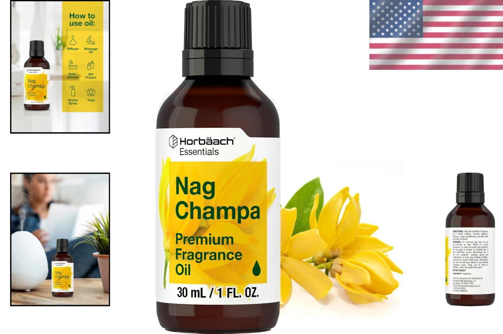 1 Oz Gluten-Free Nag Champa Fragrance Oil – Perfect for Diffusers & Aromatherapy