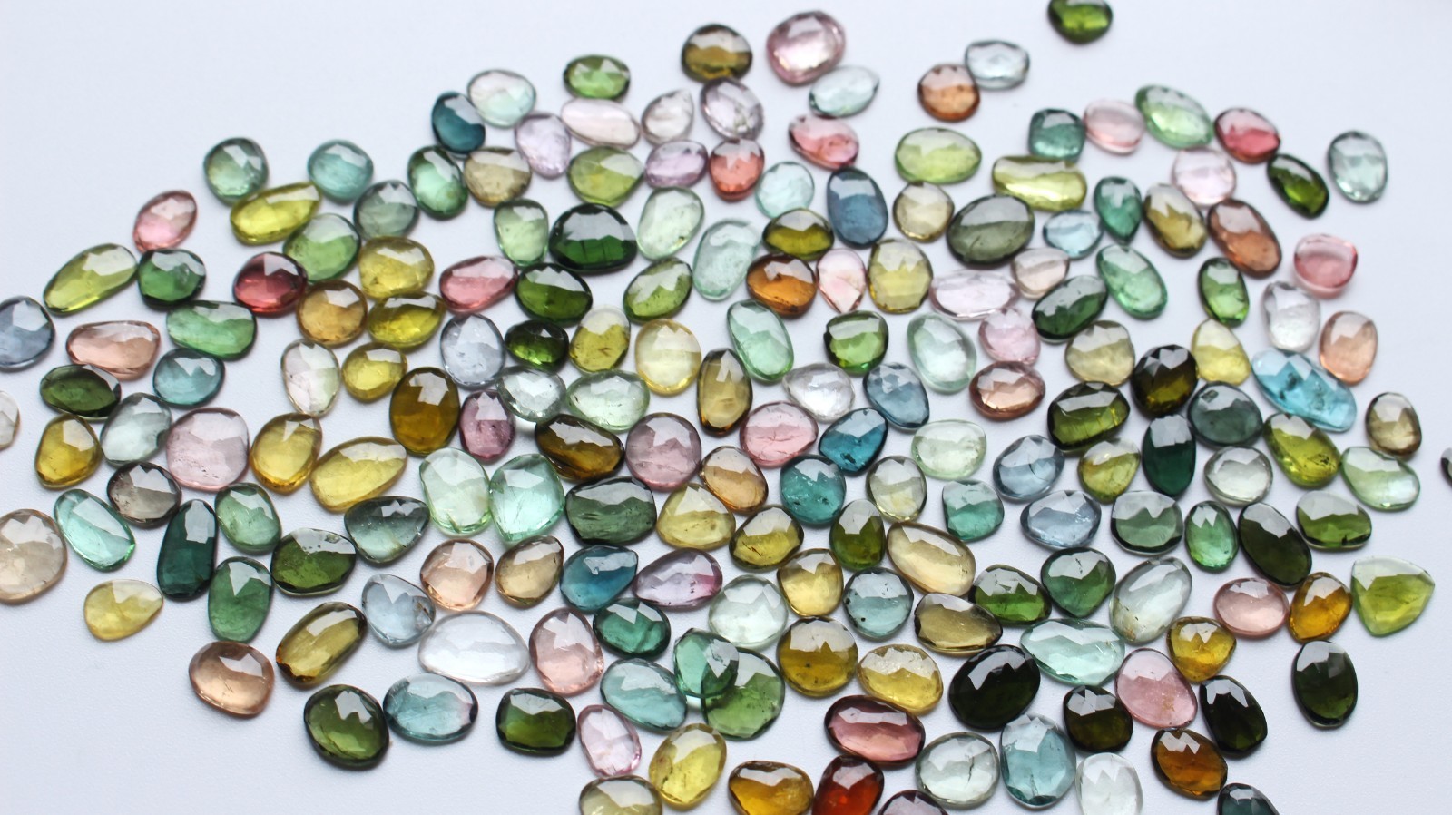 AAA+++ Tourmaline Gemstone Natural Multi Tourmaline Rose Cut Faceted Loose Cabs
