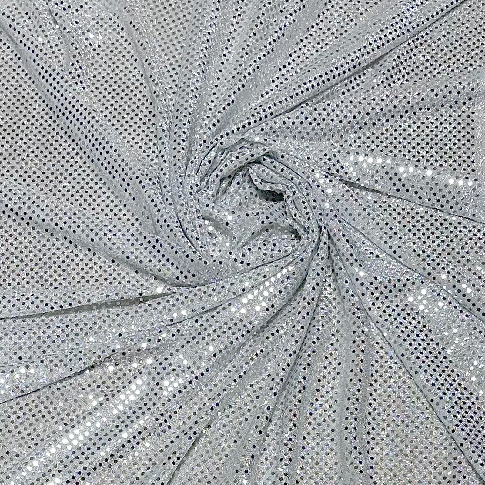 3mm Sequin sparkle Fabric One Way Natural Stretch Jersey American Metallic Trans