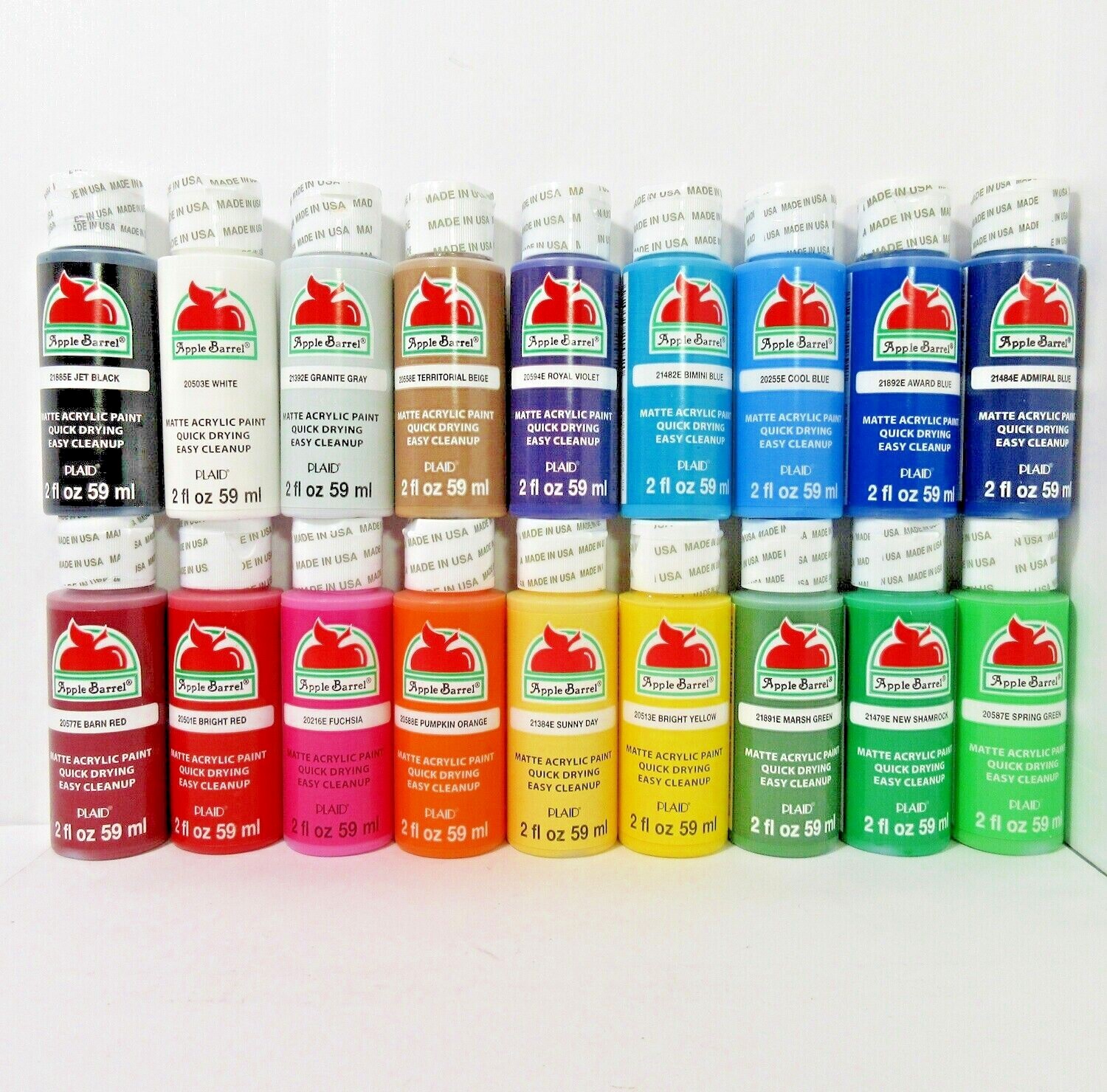 Apple Barrel Acrylic Paint Craft 2 oz Matte Pick Any Color Build Art Set