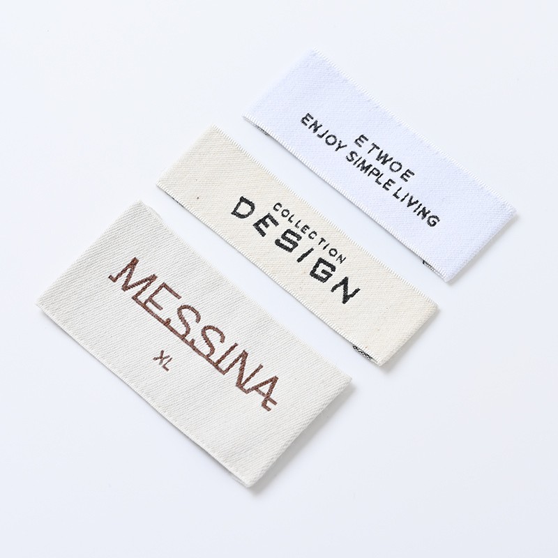 1000 Pcs Custom Private Logo Garment Fabric Label Organic Cotton Labels