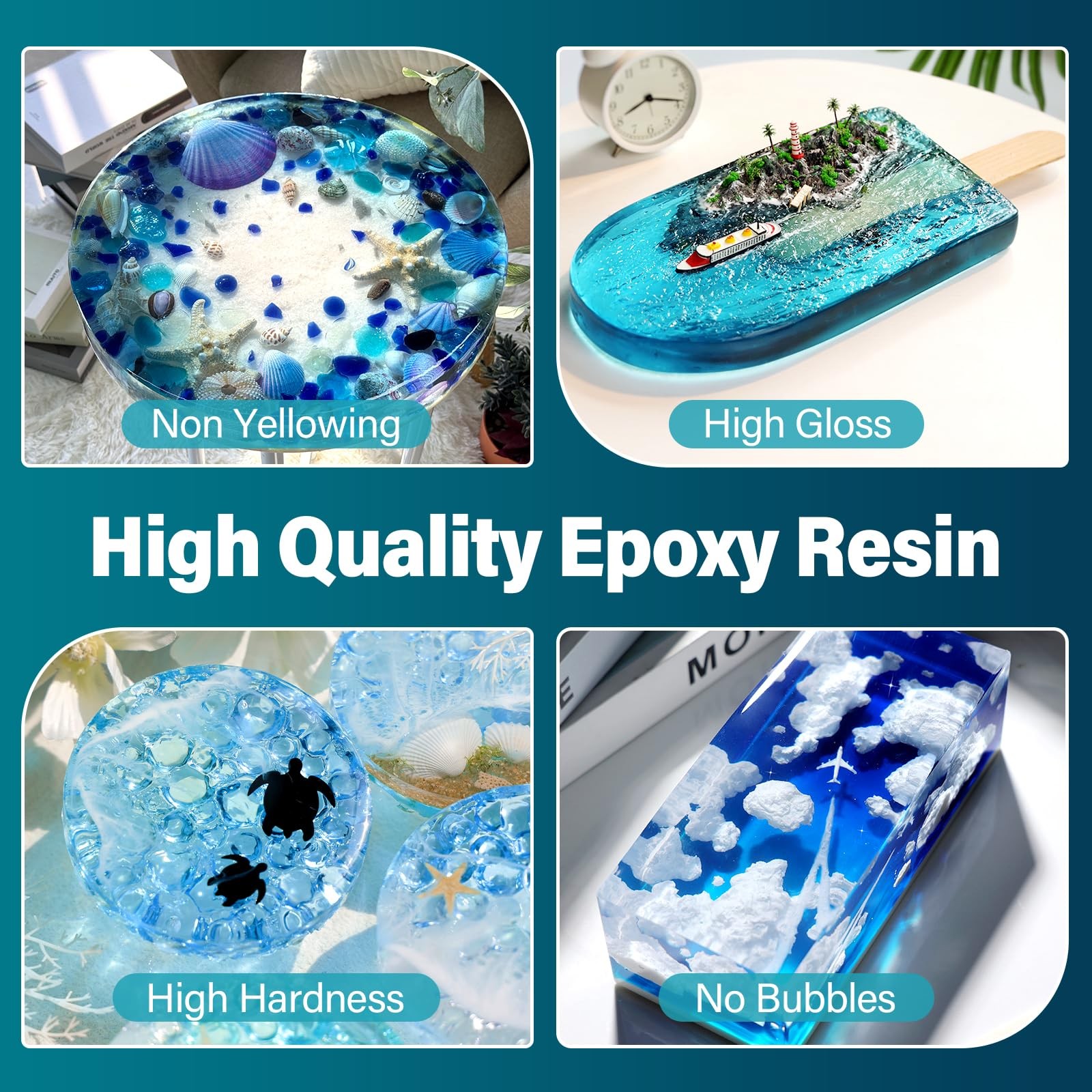 EPOXY RESIN Deep Pour Epoxy Resin, 51OZ 2-4 inch Clear Epoxy Resin Kit,Bubble…