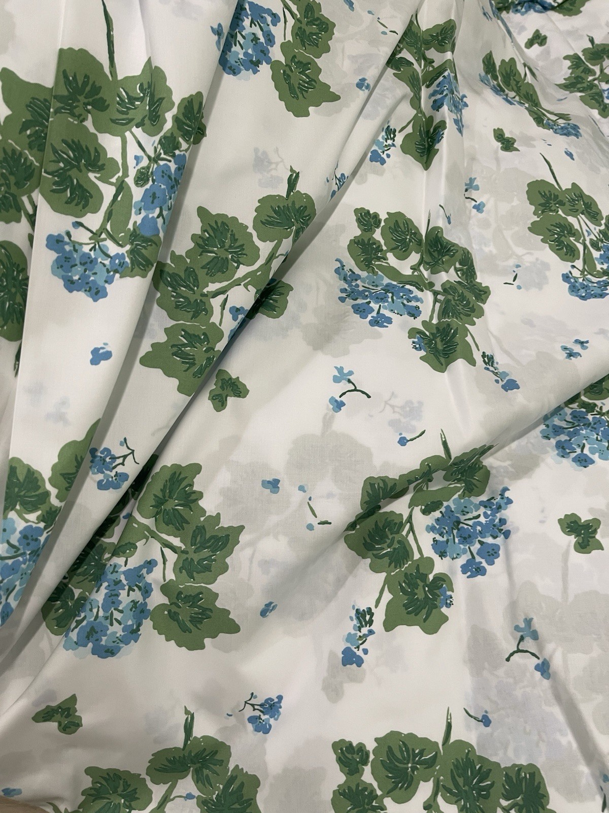 $158 Matouk Italy New 500TC Cotton Percale 120” Geranium By YARD Fabric Blue