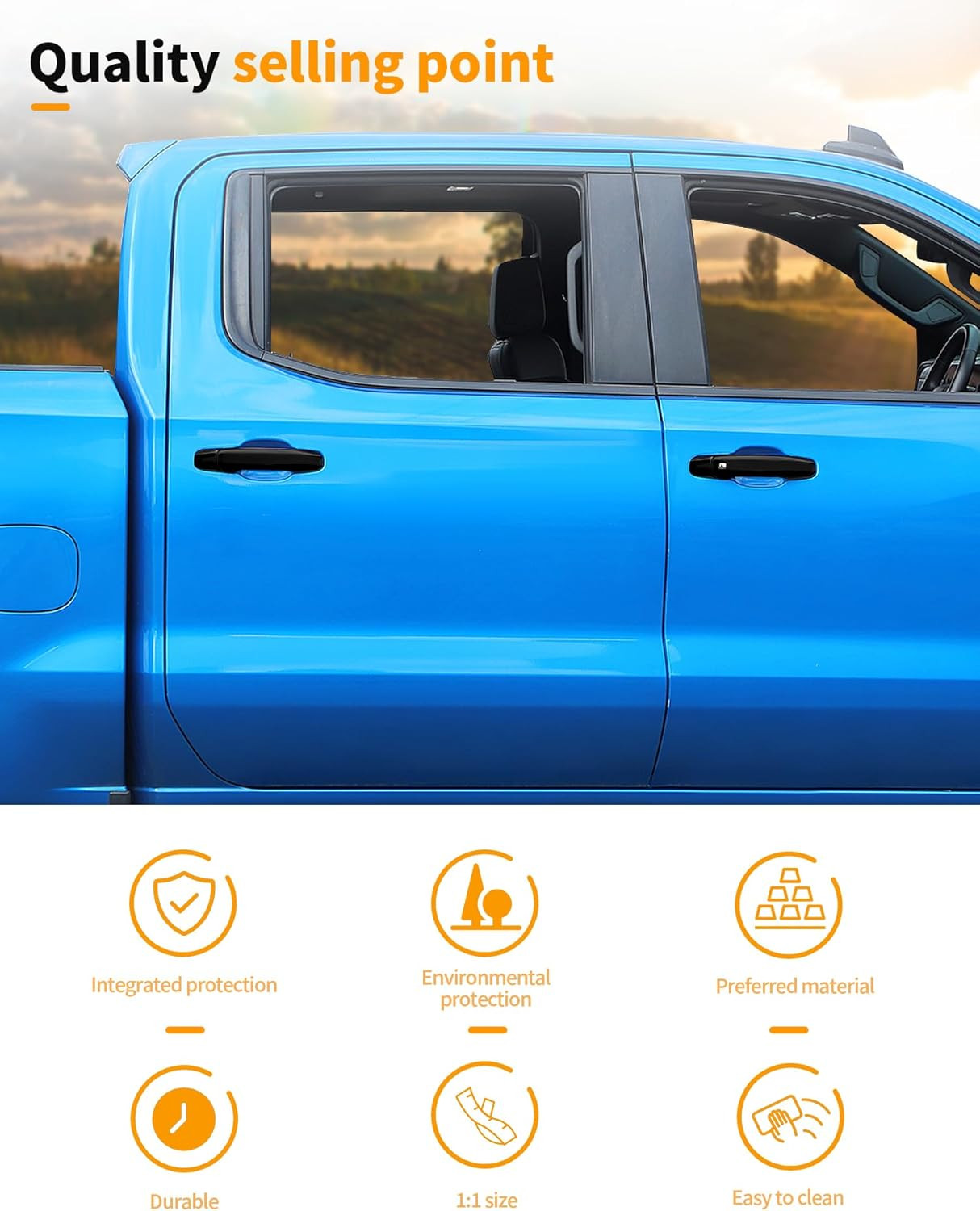 2019-2024 Silverado Sierra Colorado Canyon Door Handle Covers–Compatible Replace