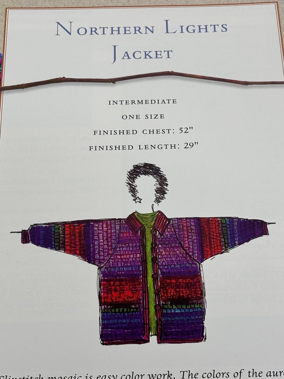 Northern Lights Jacket Knitting Pattern One Size Intermediate Pages from Book