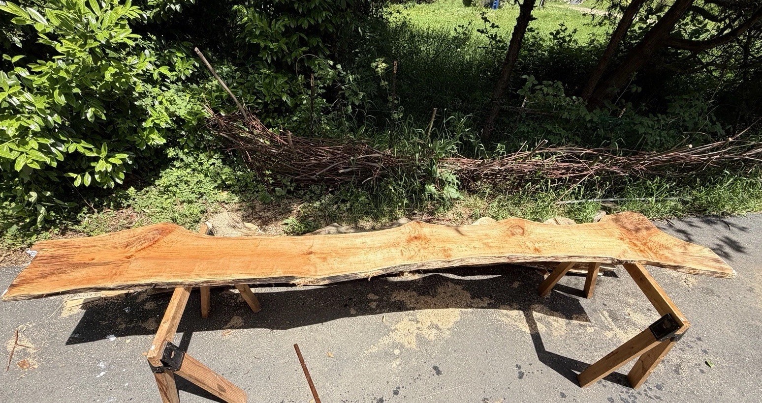 13’ Live Edge Big Leaf Maple Slab Highly Figured Low Moisture Delivery Options