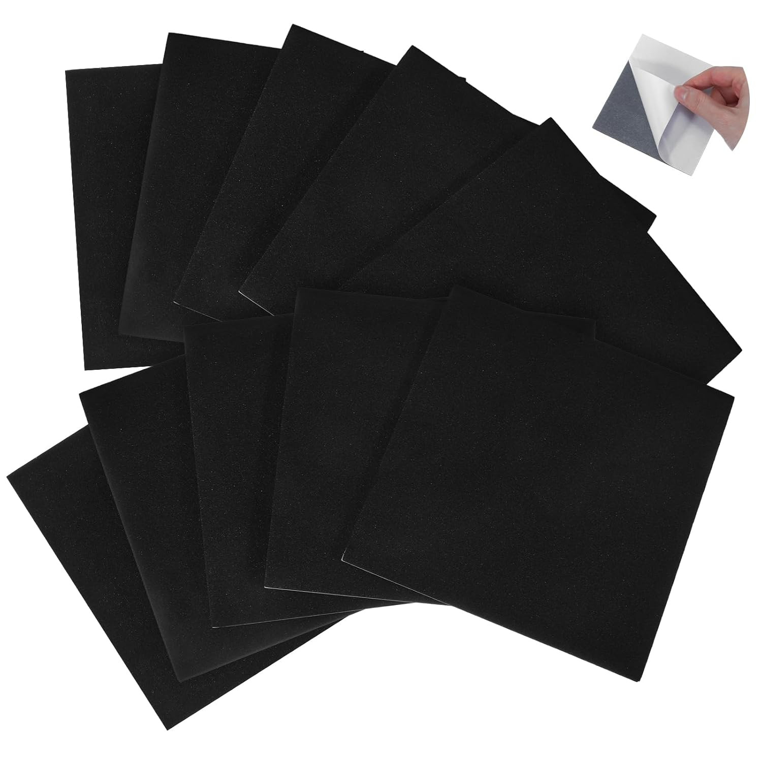10 Adhesive Foam Padding Sheets 1/8″ Thick 4″ X 4″ Closed Cell Self Stick
