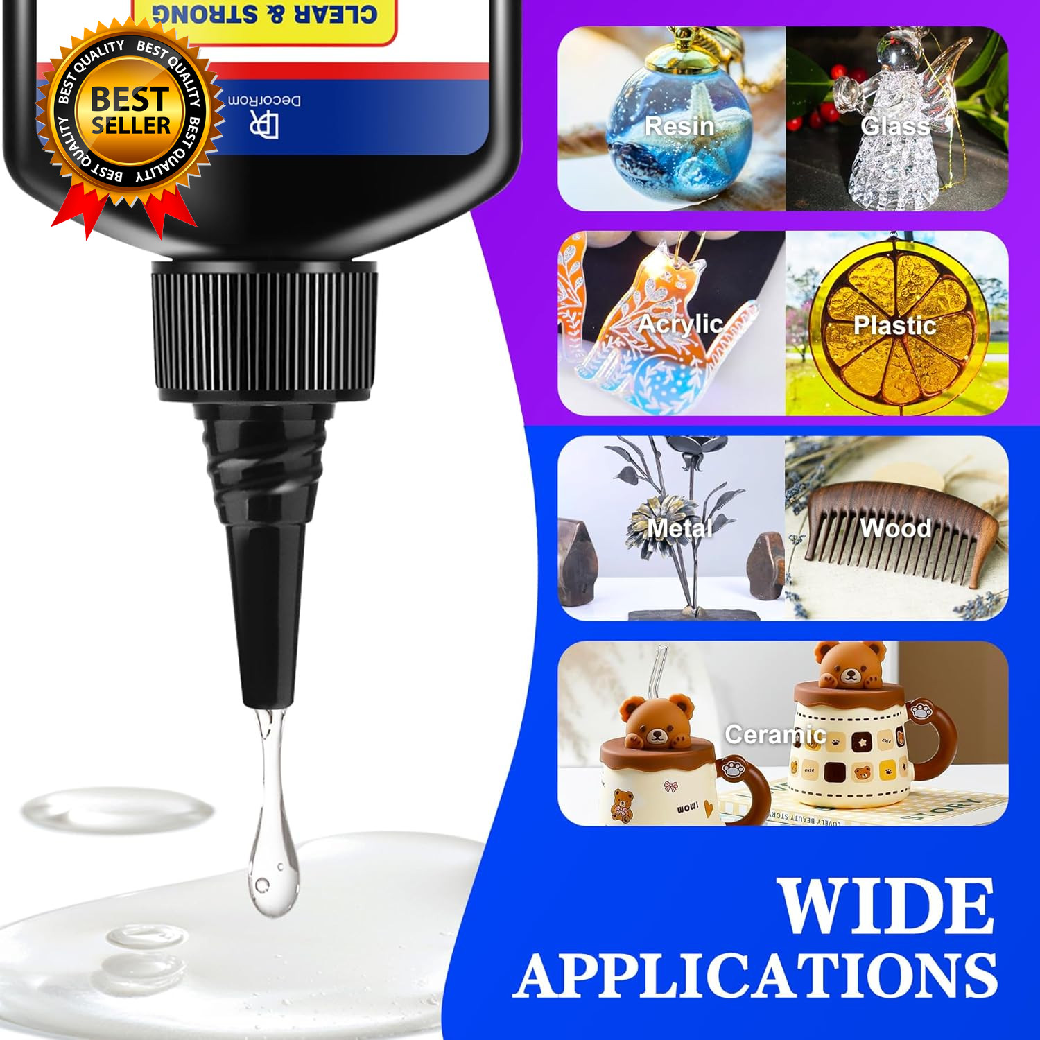 UV Resin Kit with Light 60G UV Glue for Bonding & Curing in Seconds Professional