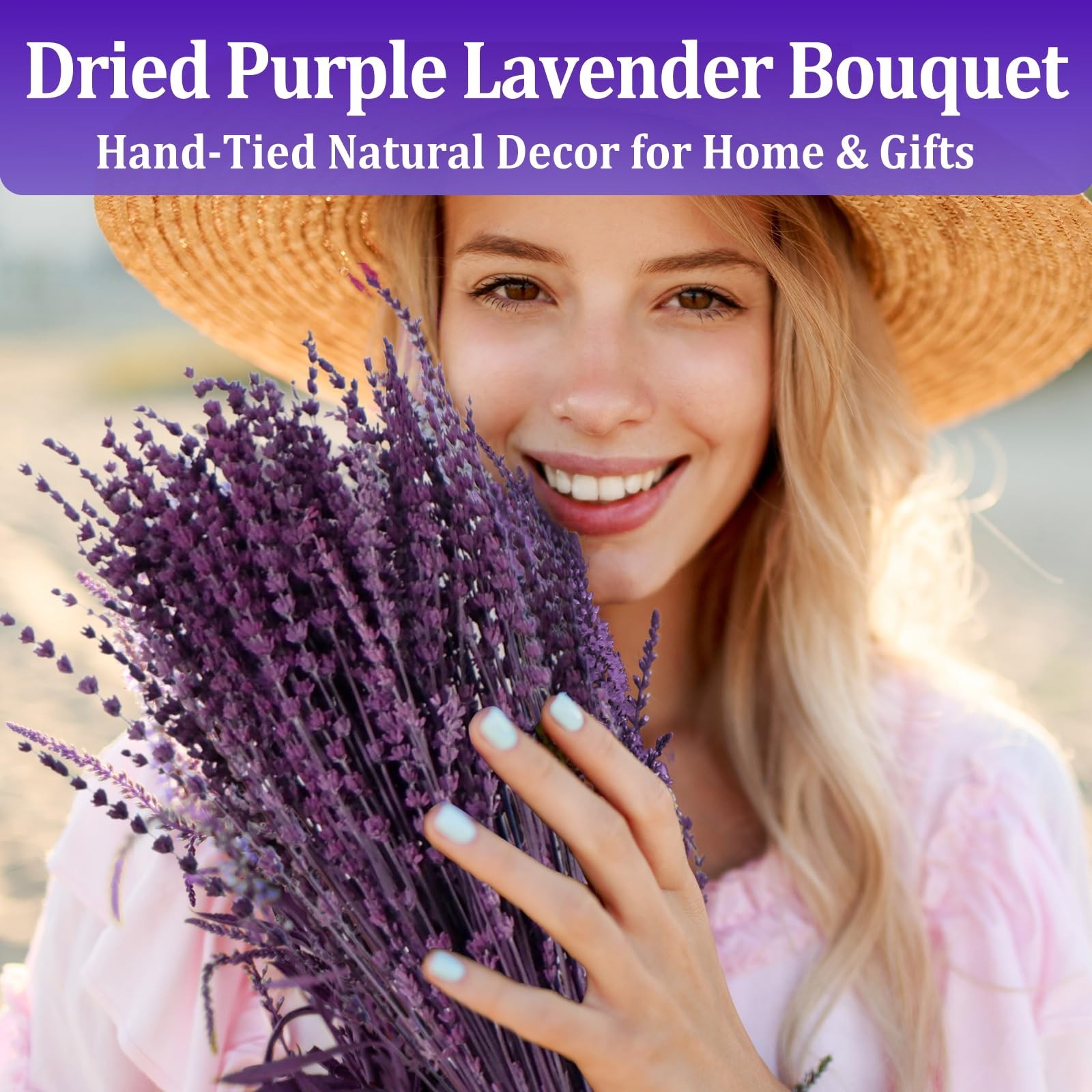 350 Stems 2 Bundles Dried Purple Lavender Flowers, 4.23oz(120g) Preserved Flo…