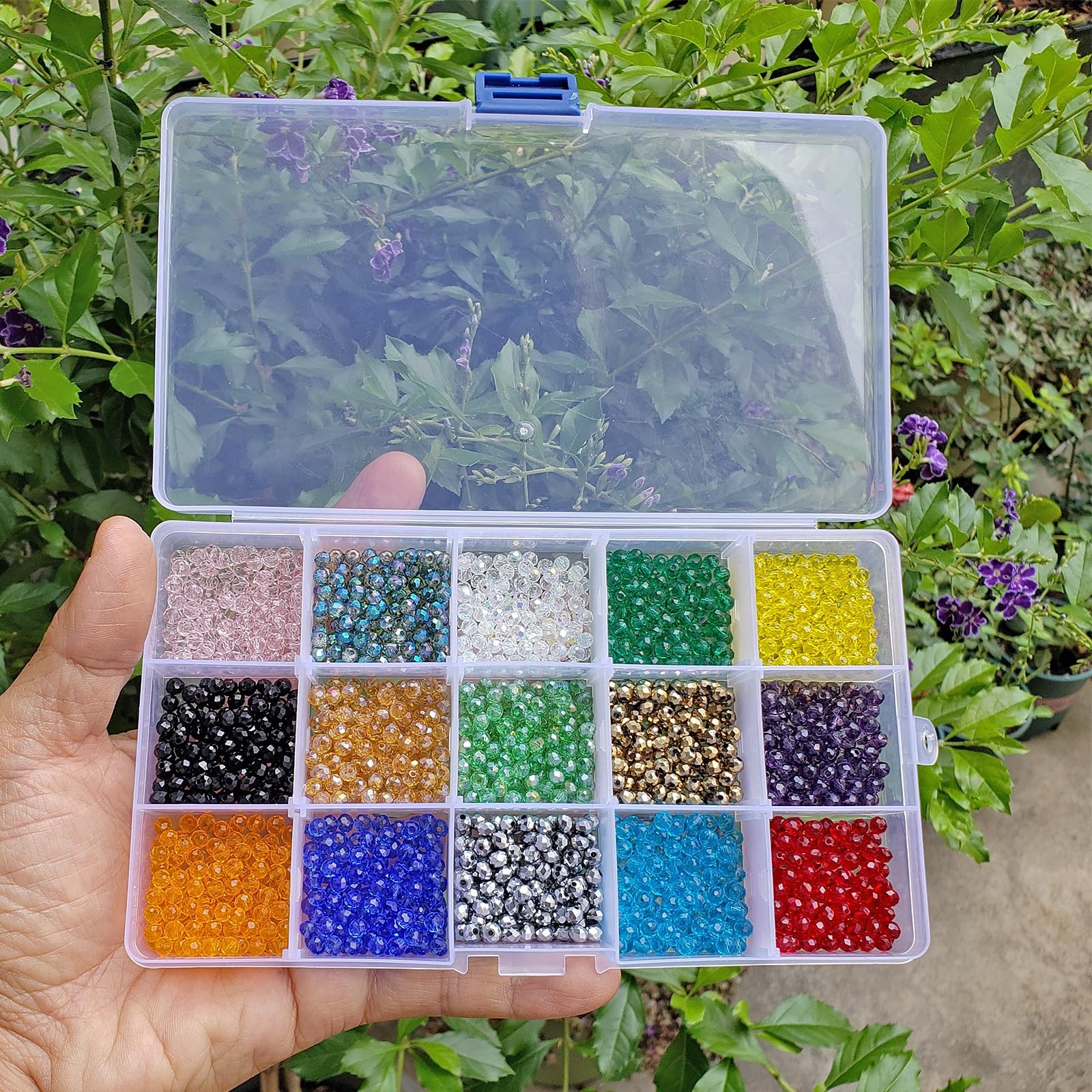 4mm Rondelle Glass Beads for Jewelry Making, Faceted Briolette Crystal Spacer…
